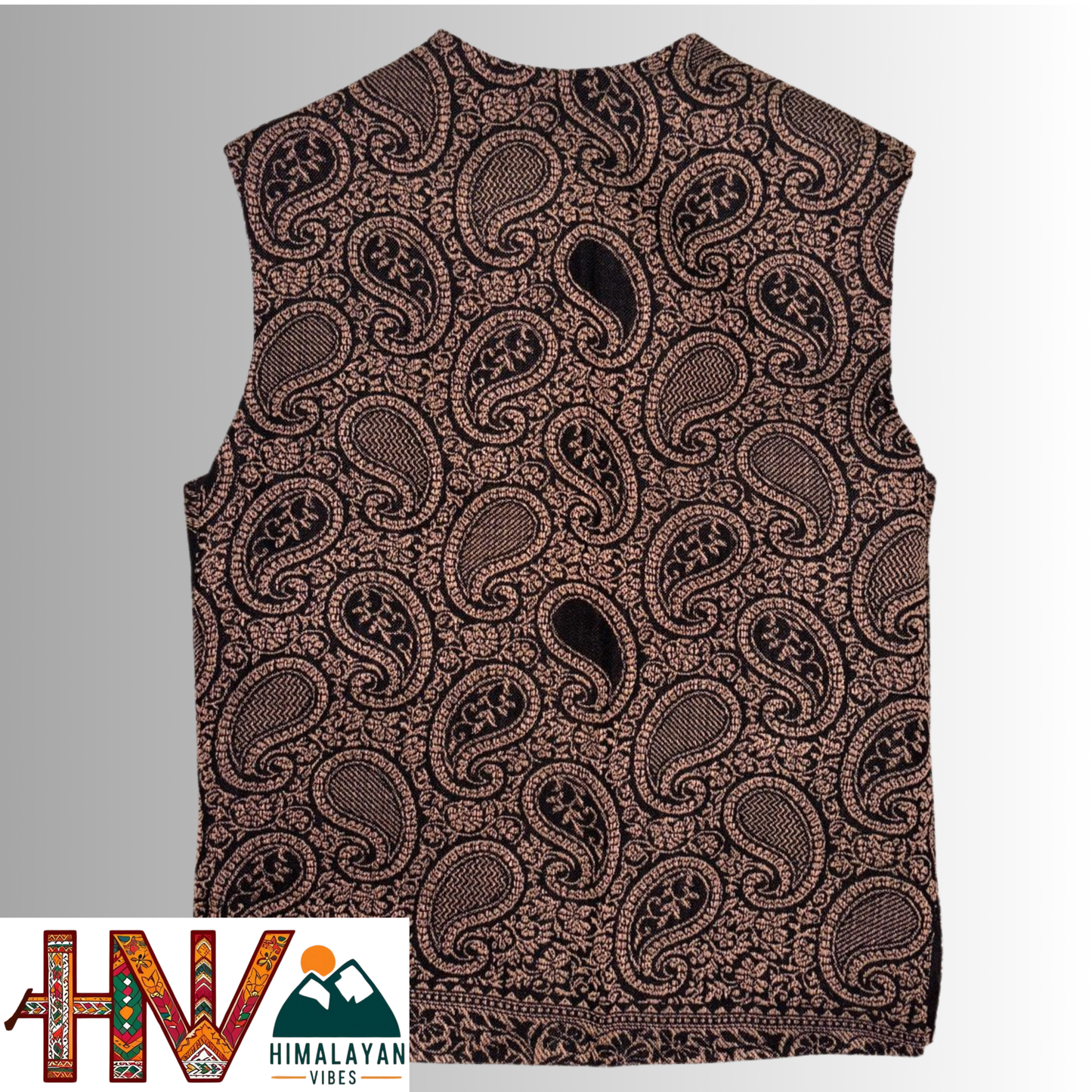 Kids Shawl Black Color Himachali Sadri with Dense floral pattern – Traditional Waistcoat by Himalayan Vibes