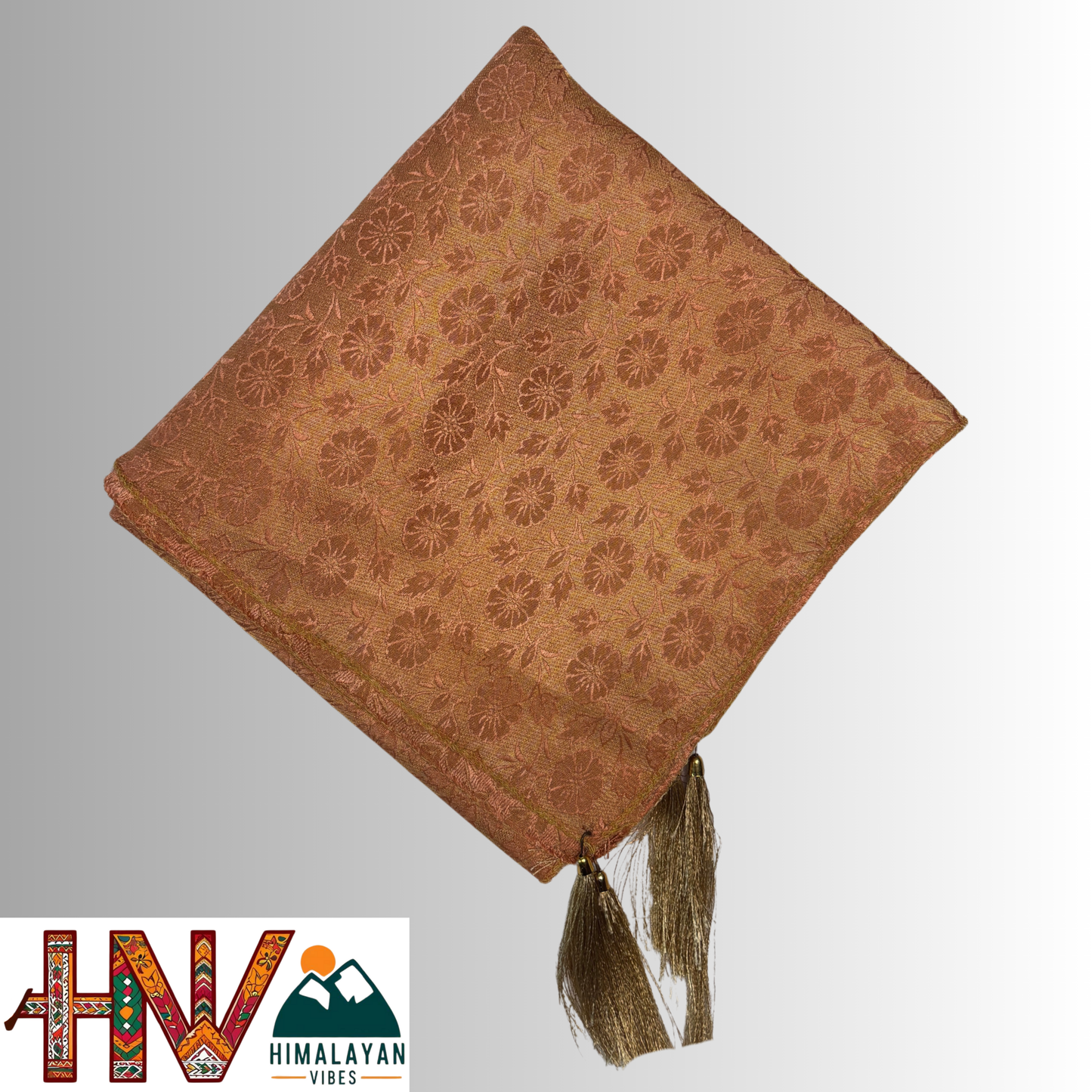 Himalayan Vibes Peach Brocade Sadri and Dhatu Combo