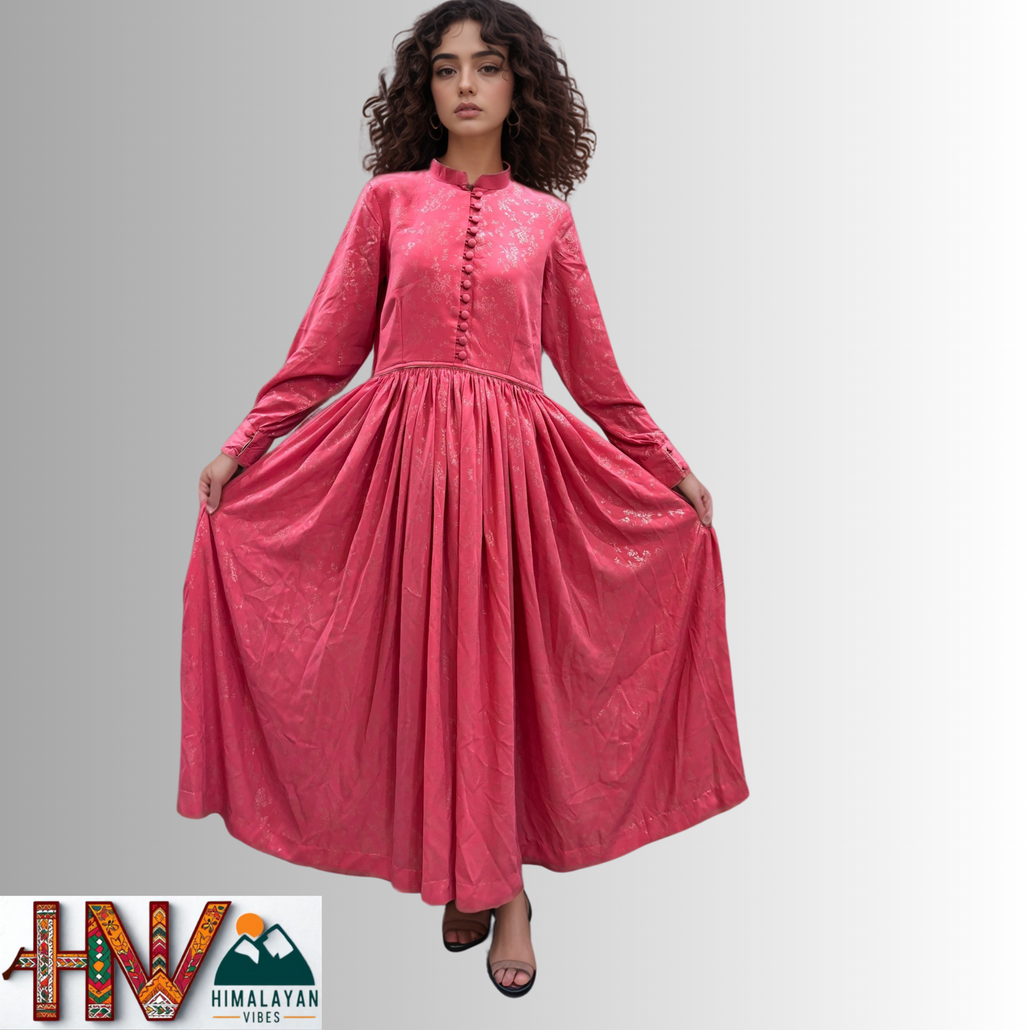 Himalayan Vibes Rose Rejta – Traditional Himachali Dress for Summer & Winter | Handcrafted Elegance