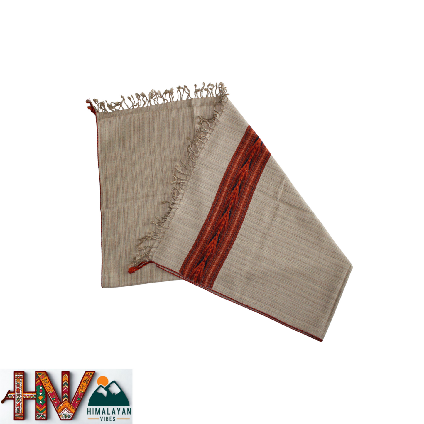 Handwoven Cloud grey Kullu Shawl – 100% Pure Sheep Wool with Traditional Himalayan Craftsmanship