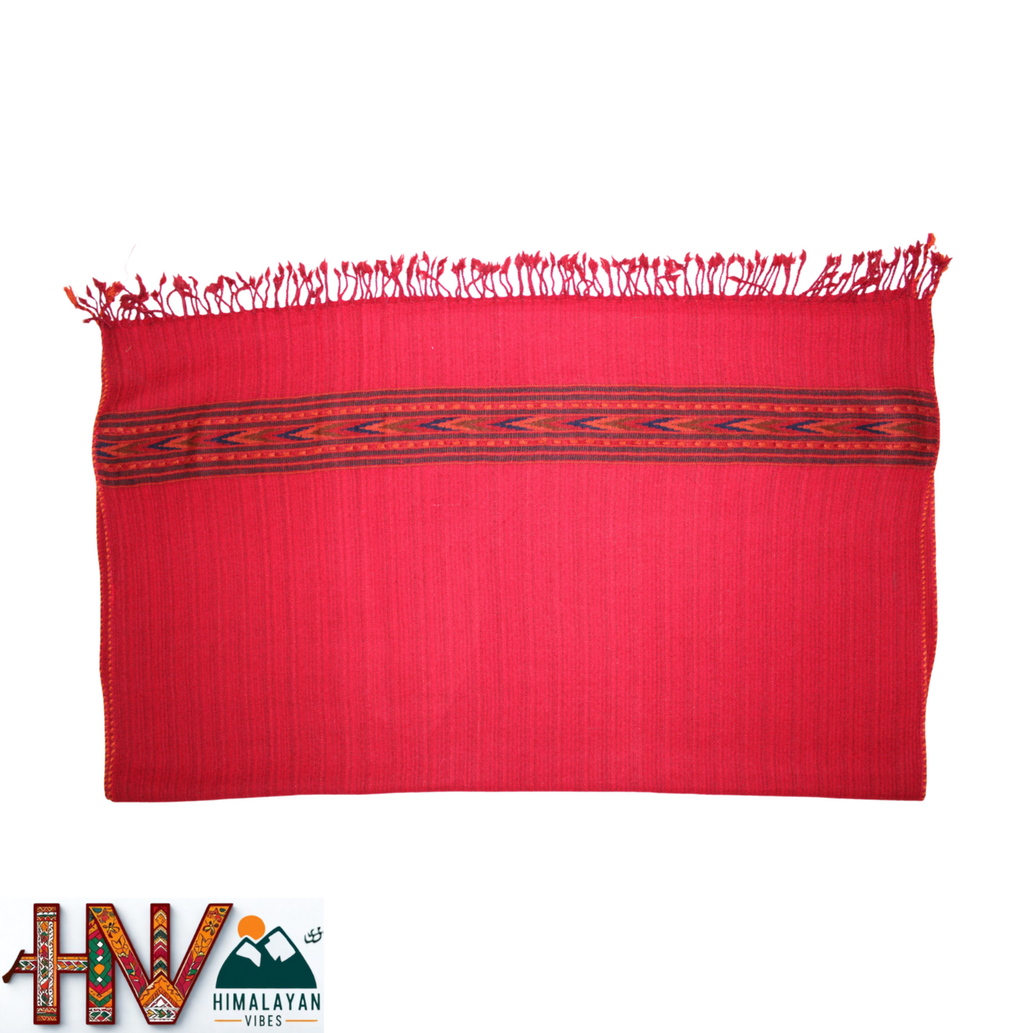 Handwoven Dark Red Kullu Shawl – 100% Pure Sheep Wool with Traditional Himalayan Craftsmanship