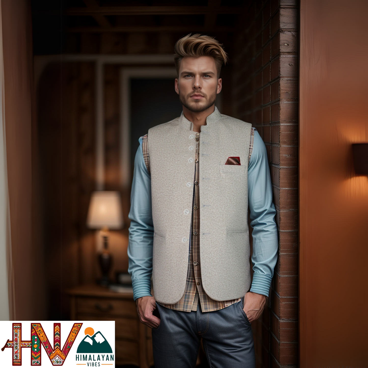 Trendy Sleeveless White Martin Jacket – Handcrafted in Himachal Pradesh | Occasion & Party Wear
