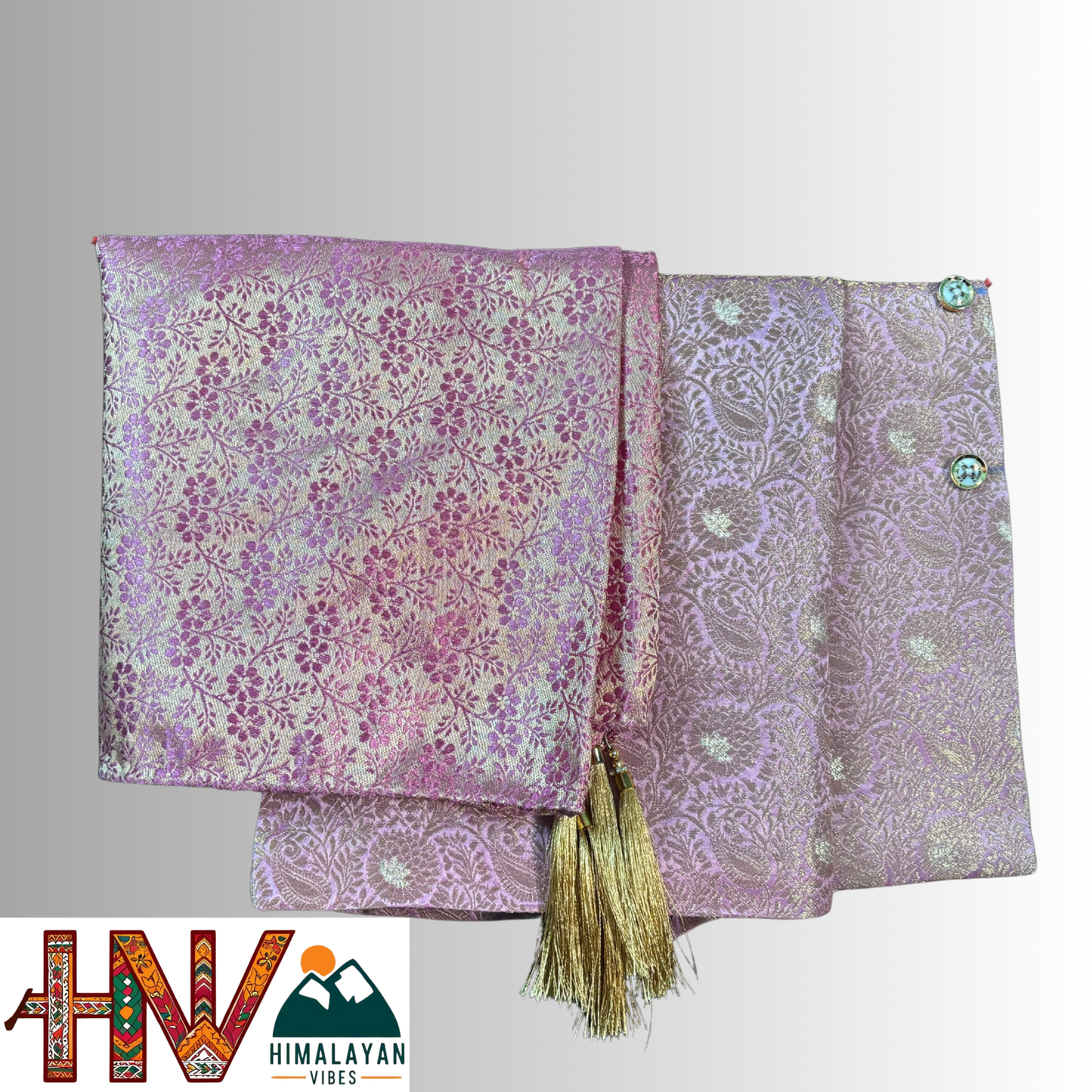Himalayan Vibes Lavender Brocade Sadri and Dhatu Combo.