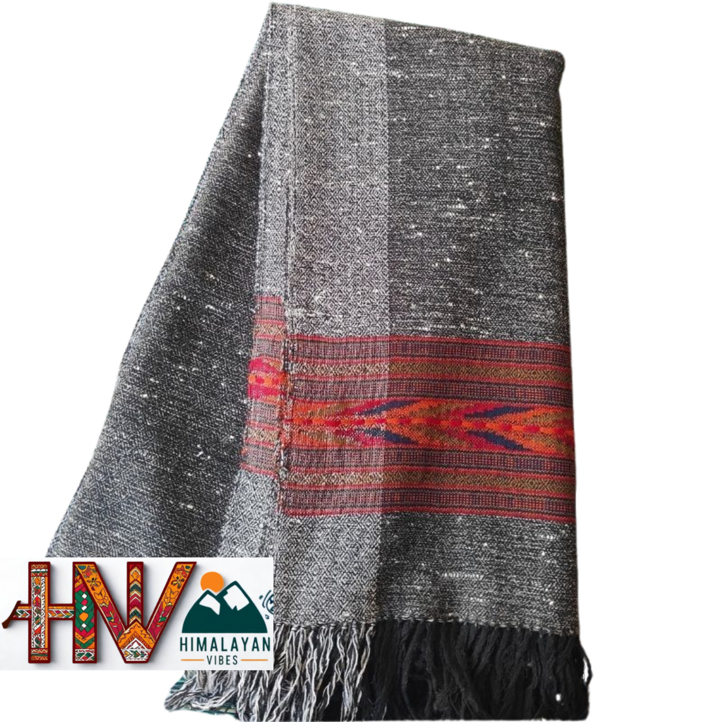 Handwoven Pure Wool Kullu Shawl with Traditional Himalayan Craftsmanship