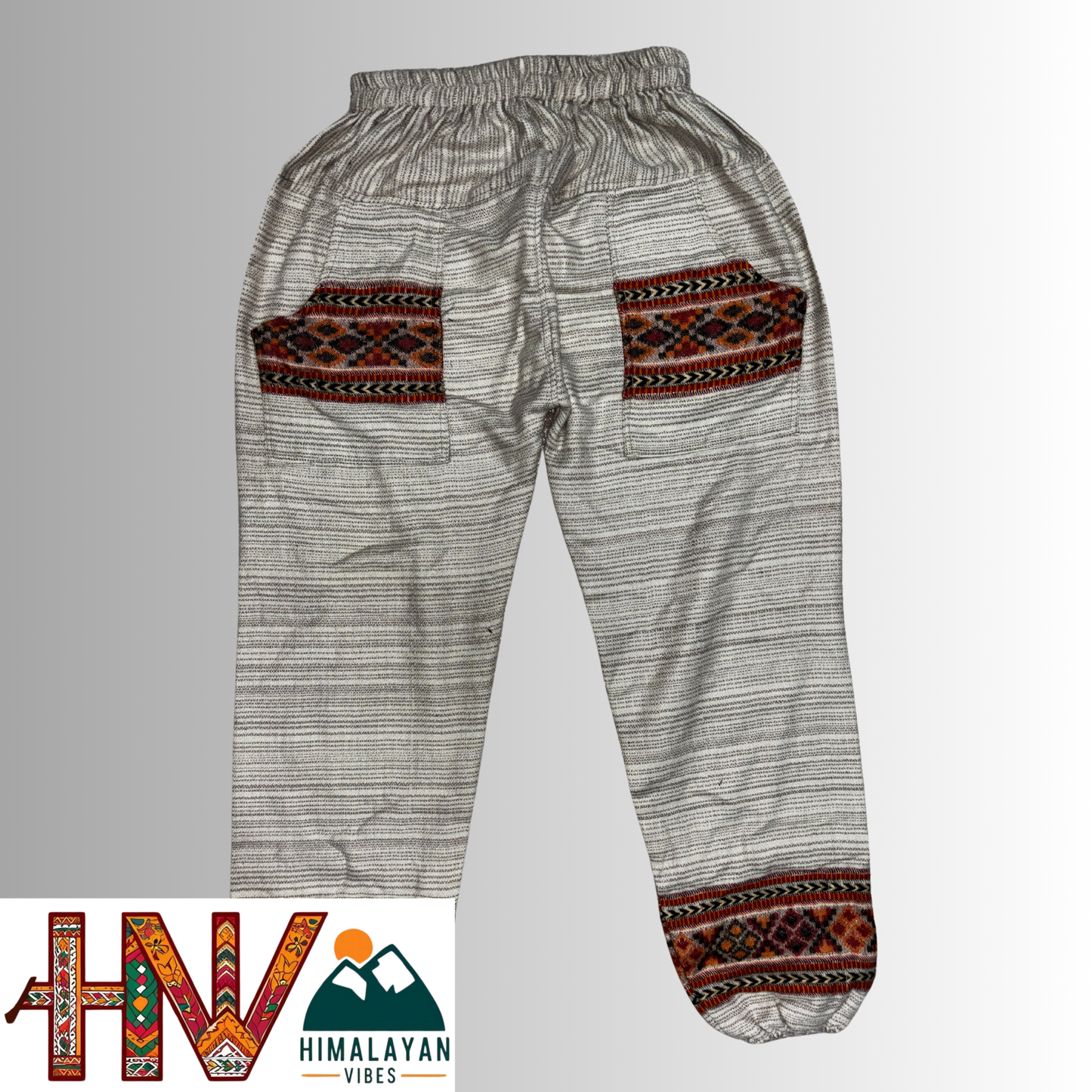 Unisex Multi-Patterned Woolen Lower – One Size Geometric Knit Winter Trousers