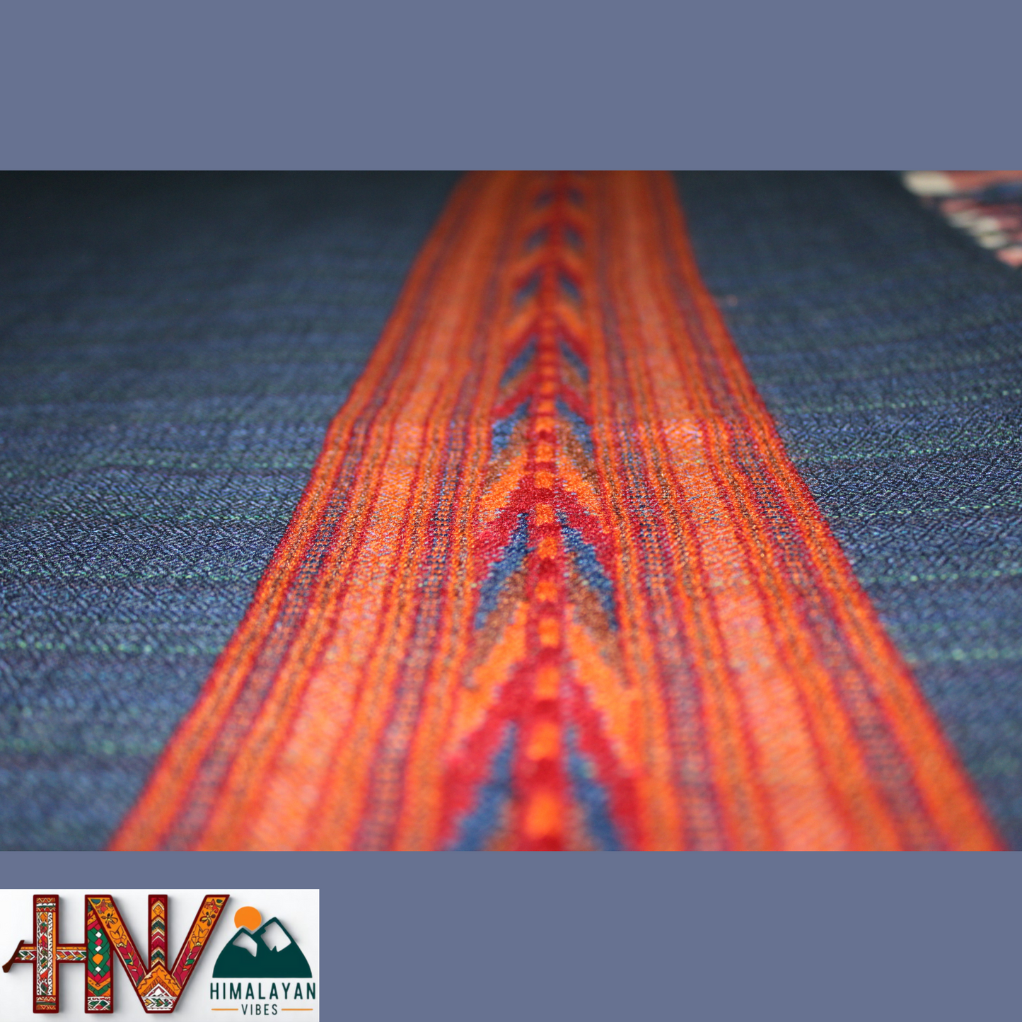 Handwoven Blue Grey Kullu Shawl – 100% Pure Sheep Wool with Traditional Himalayan Craftsmanship