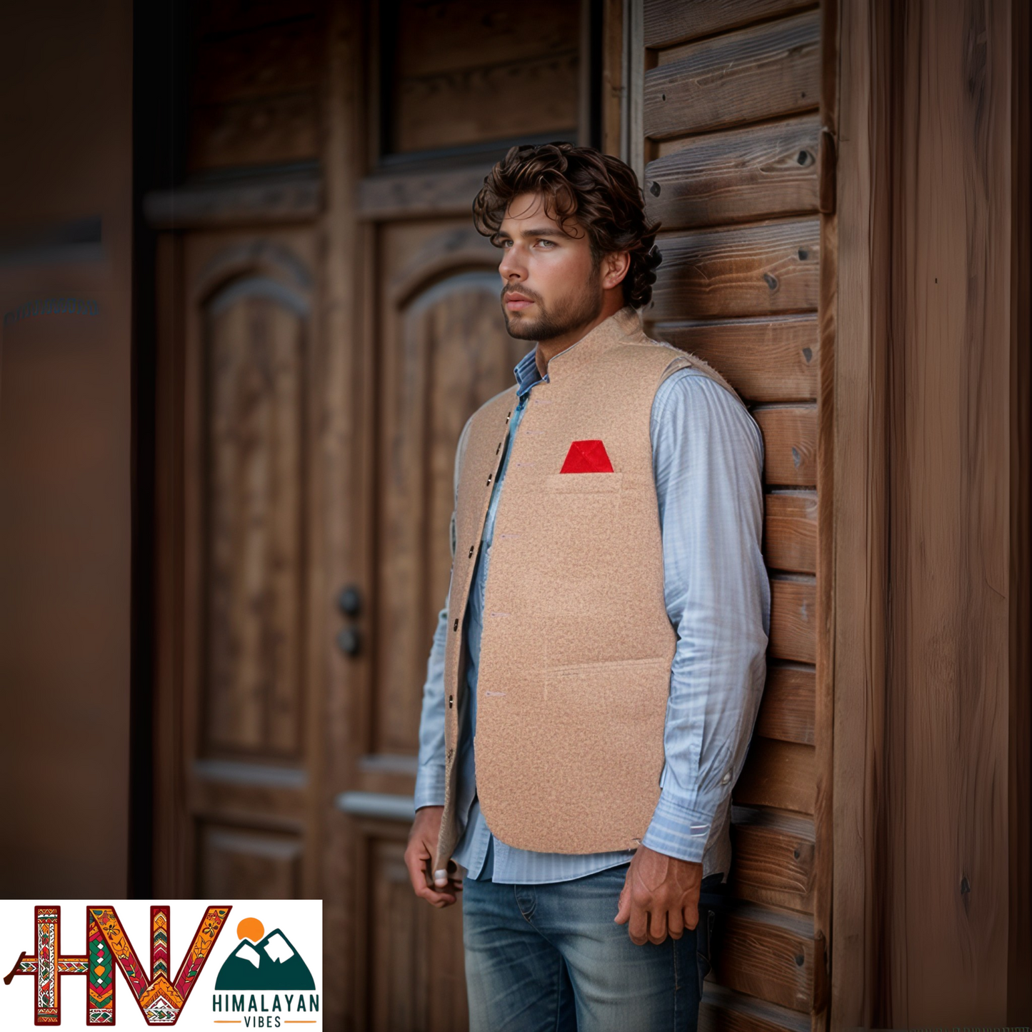 Trendy Sleeveless Brown Martin Jacket – Handcrafted in Himachal Pradesh | Occasion & Party Wear