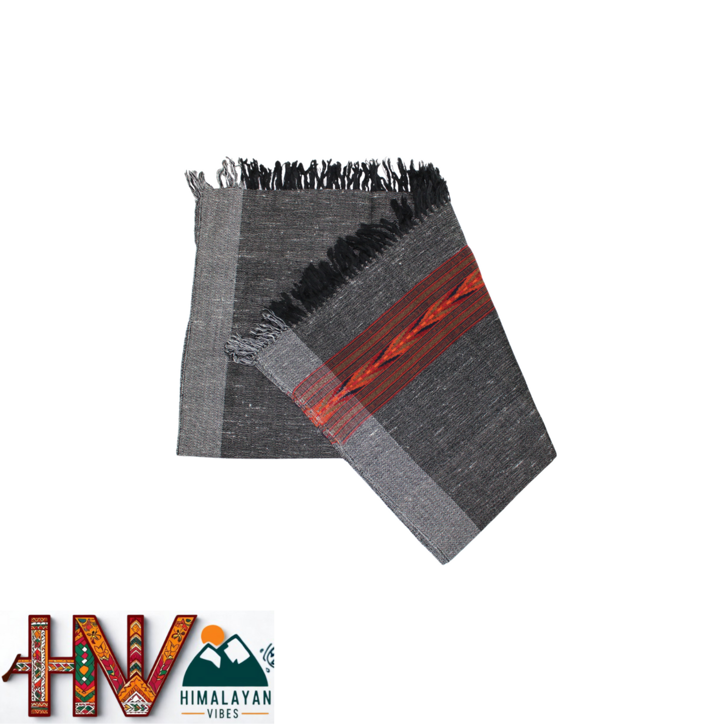 Handwoven Pure Wool Kullu Shawl with Traditional Himalayan Craftsmanship