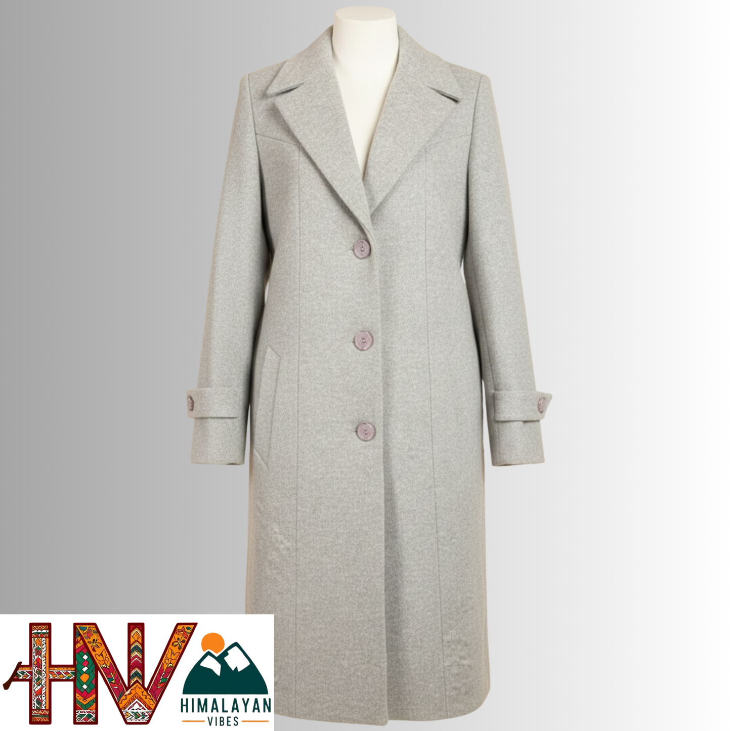 Women’s Long Woolen Coat – Premium Himachali Wool | Elegant Winter Wear By Himalayan Vibes