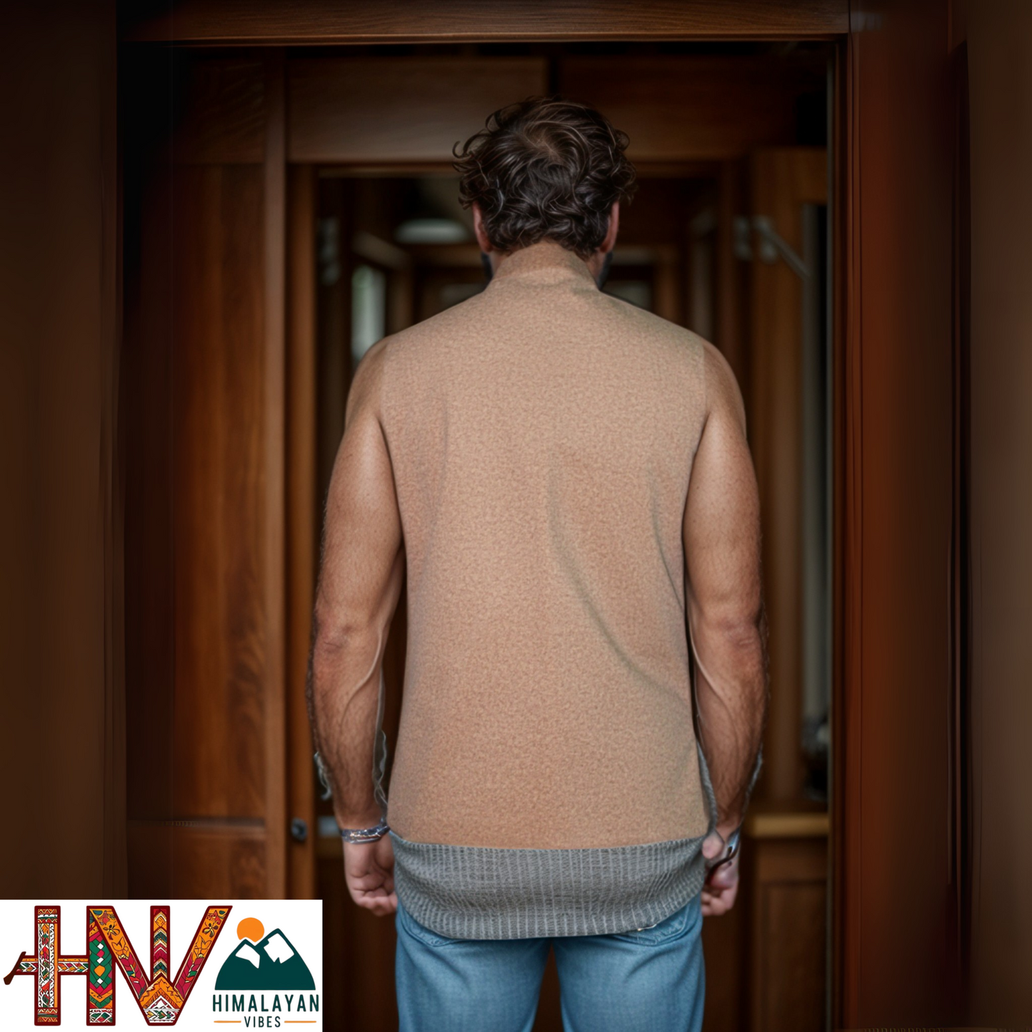 Trendy Sleeveless Brown Martin Jacket – Handcrafted in Himachal Pradesh | Occasion & Party Wear