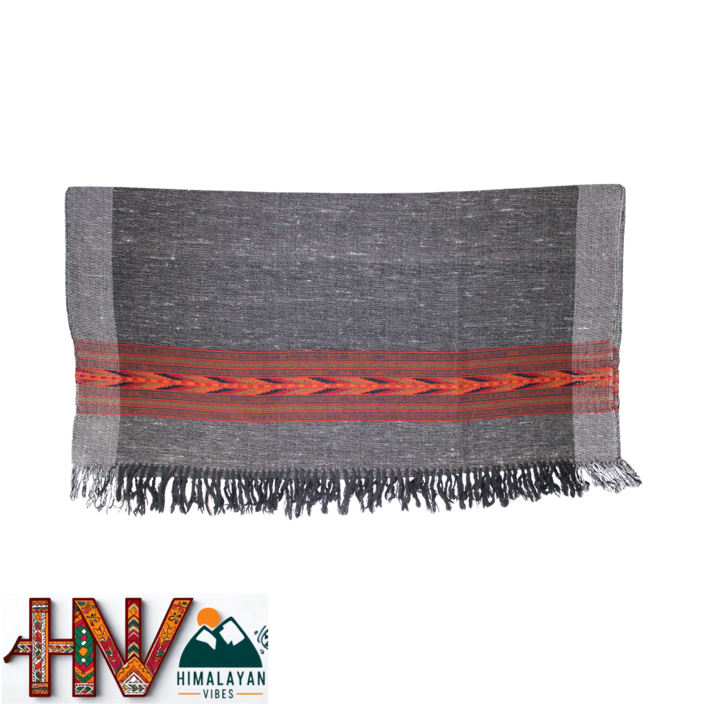 Handwoven Pure Wool Kullu Shawl with Traditional Himalayan Craftsmanship