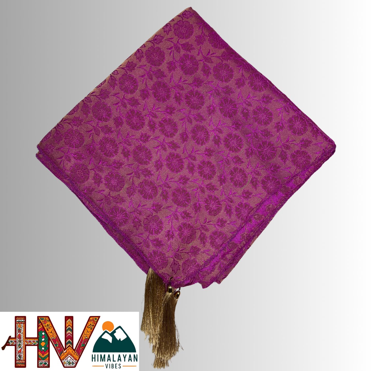 Himalayan Vibes Dark Pink Brocade Sadri and Dhatu Combo