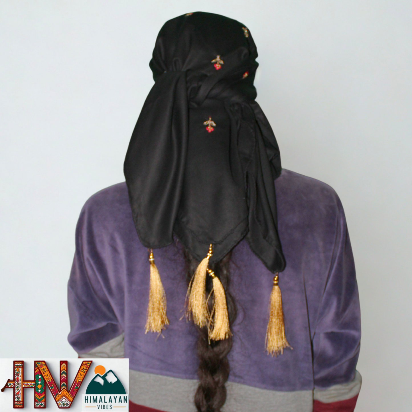 Black Embroidered Sadri & Black Dhatu with Red embroidery Combo