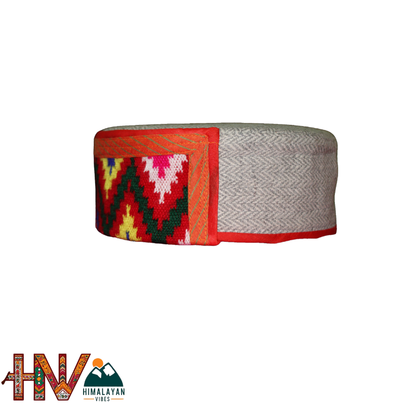 Himachali Wool Cap - Genuine Kullu Topi with Ethnic Hand Embroidery