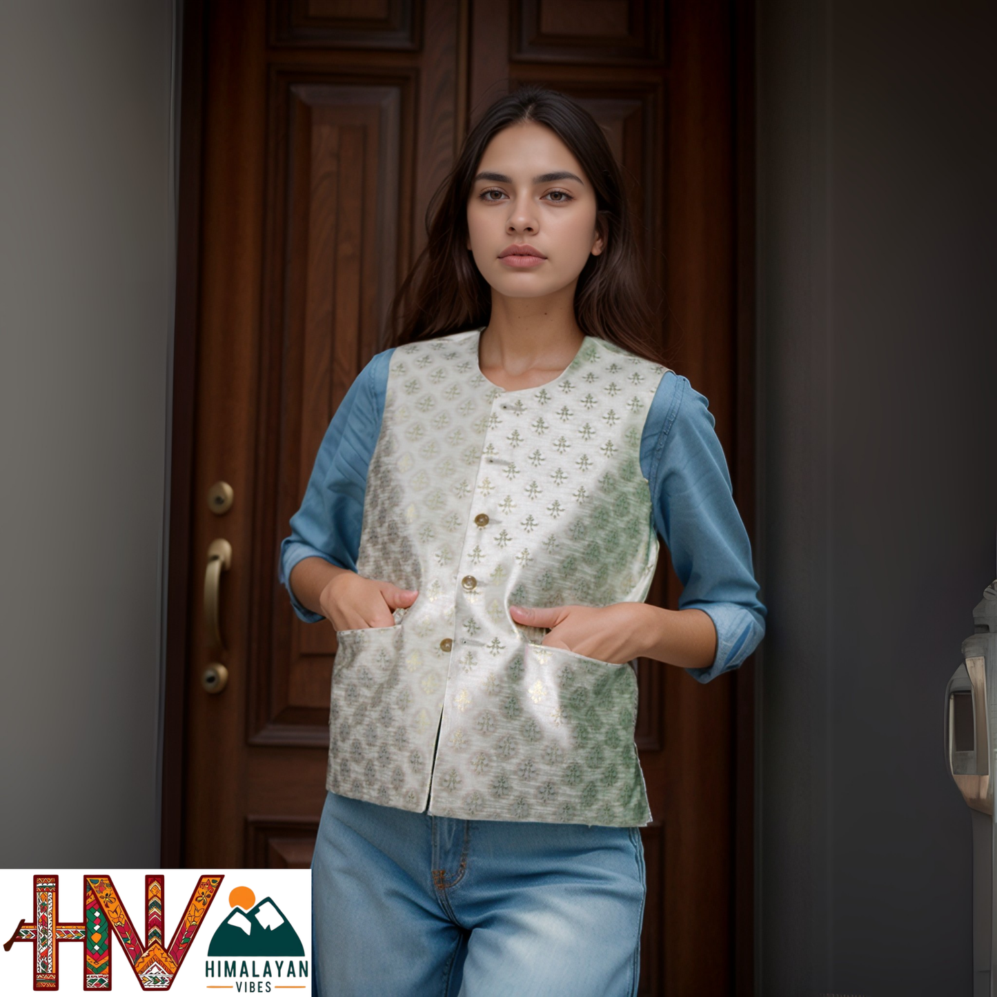 Sadri – Handmade Brocade Silk Jacket for Women | Himalayan Crafted Ethnic Wear