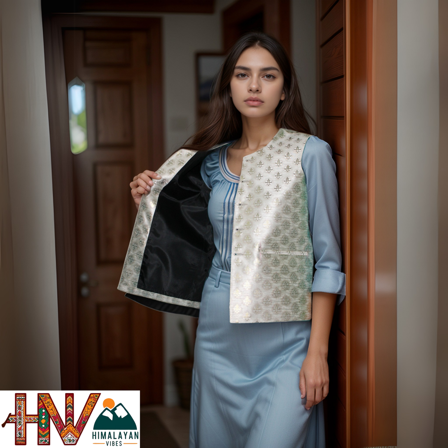 Sadri – Handmade Brocade Silk Jacket for Women | Himalayan Crafted Ethnic Wear
