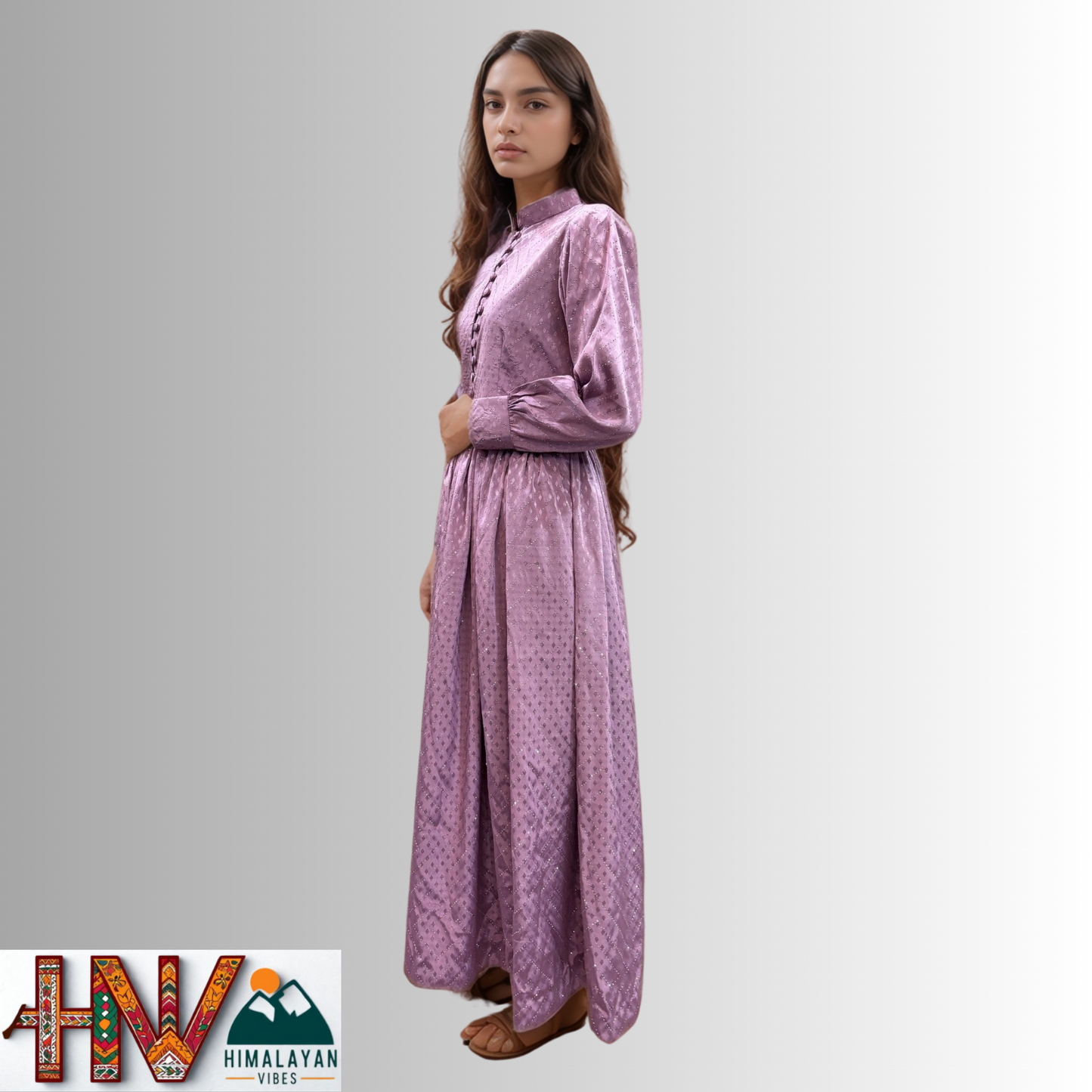 Himalayan Vibes Lavender Rejta – Traditional Himachali Dress for Summer & Winter | Handcrafted Elegance