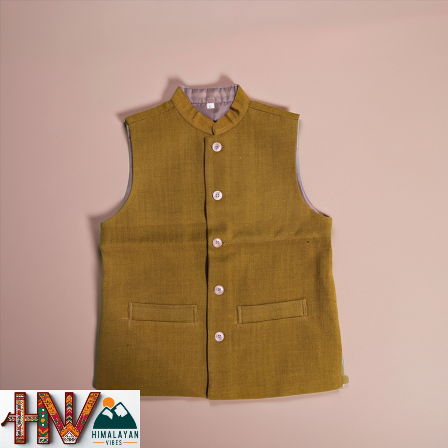 Handmade Dark Yellow Woolen Jacket for Kids| Traditional Himachali Craft | Stylish Winter & Casual Wear