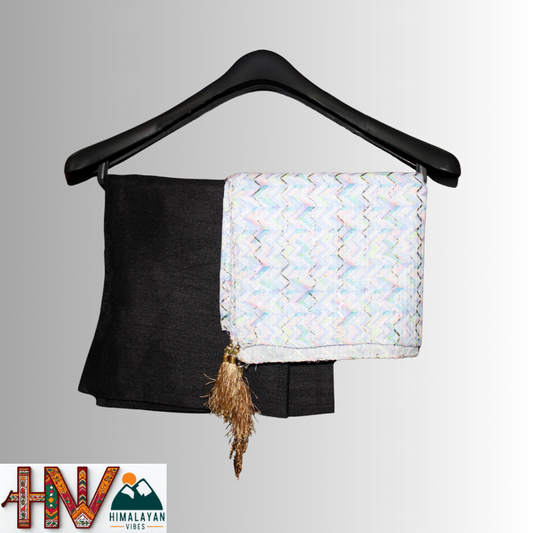 Black Sadri & off white Croatia Dhatu Combo