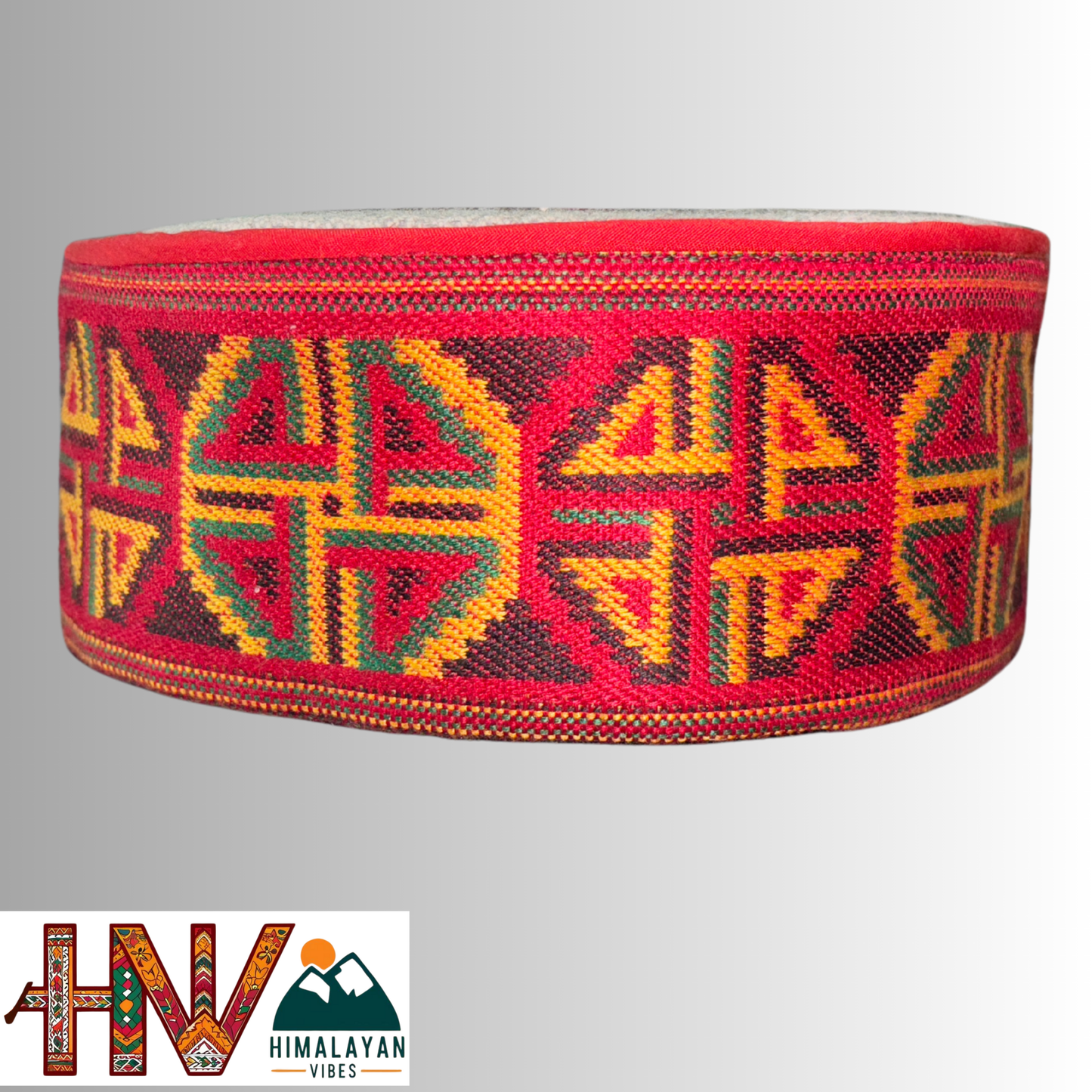 Authentic Kullu Cap - Handwoven Woolen Himachali Topi with Traditional Embroidery