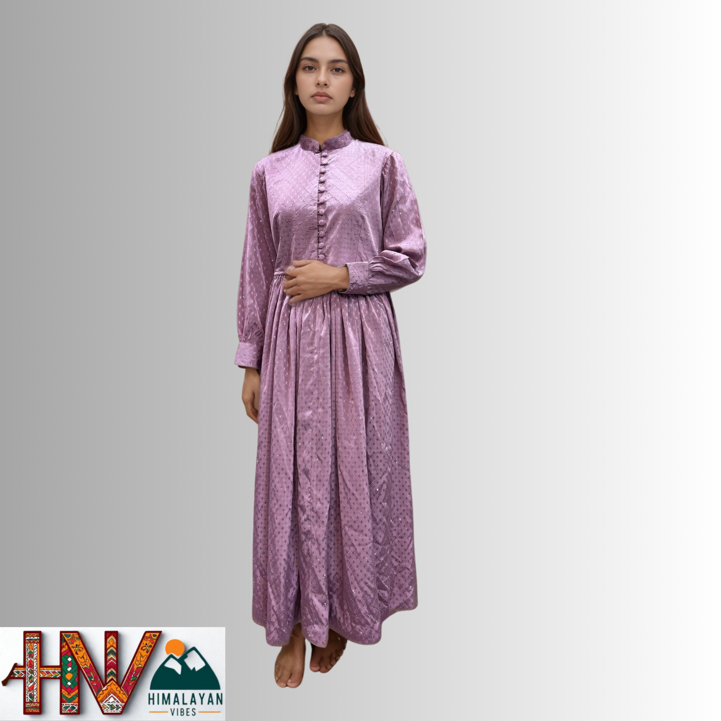 Himalayan Vibes Lavender Rejta – Traditional Himachali Dress for Summer & Winter | Handcrafted Elegance