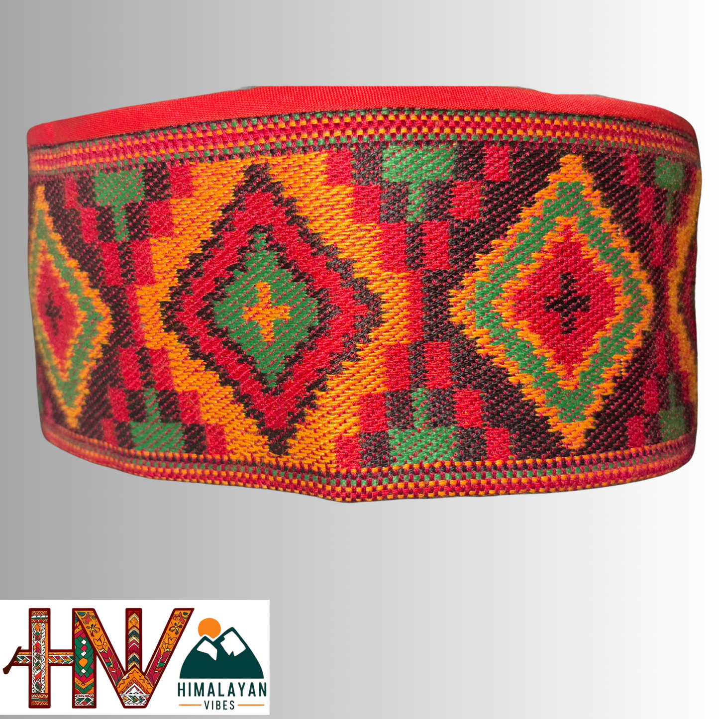 Kullu Cap - Economical Handcrafted Woolen Cap with Kullu Patti design By Himalayan Vibes