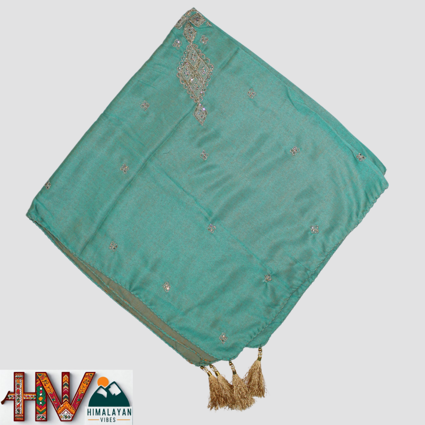 Black Sadri with lace  & Sea Green Embroidered Dhatu Combo