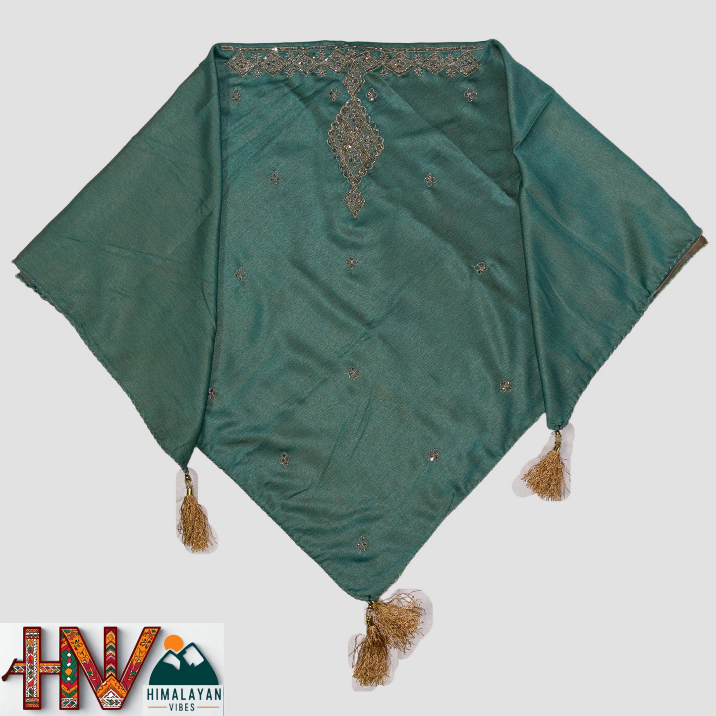 Black Sadri with lace  & Sea Green Embroidered Dhatu Combo