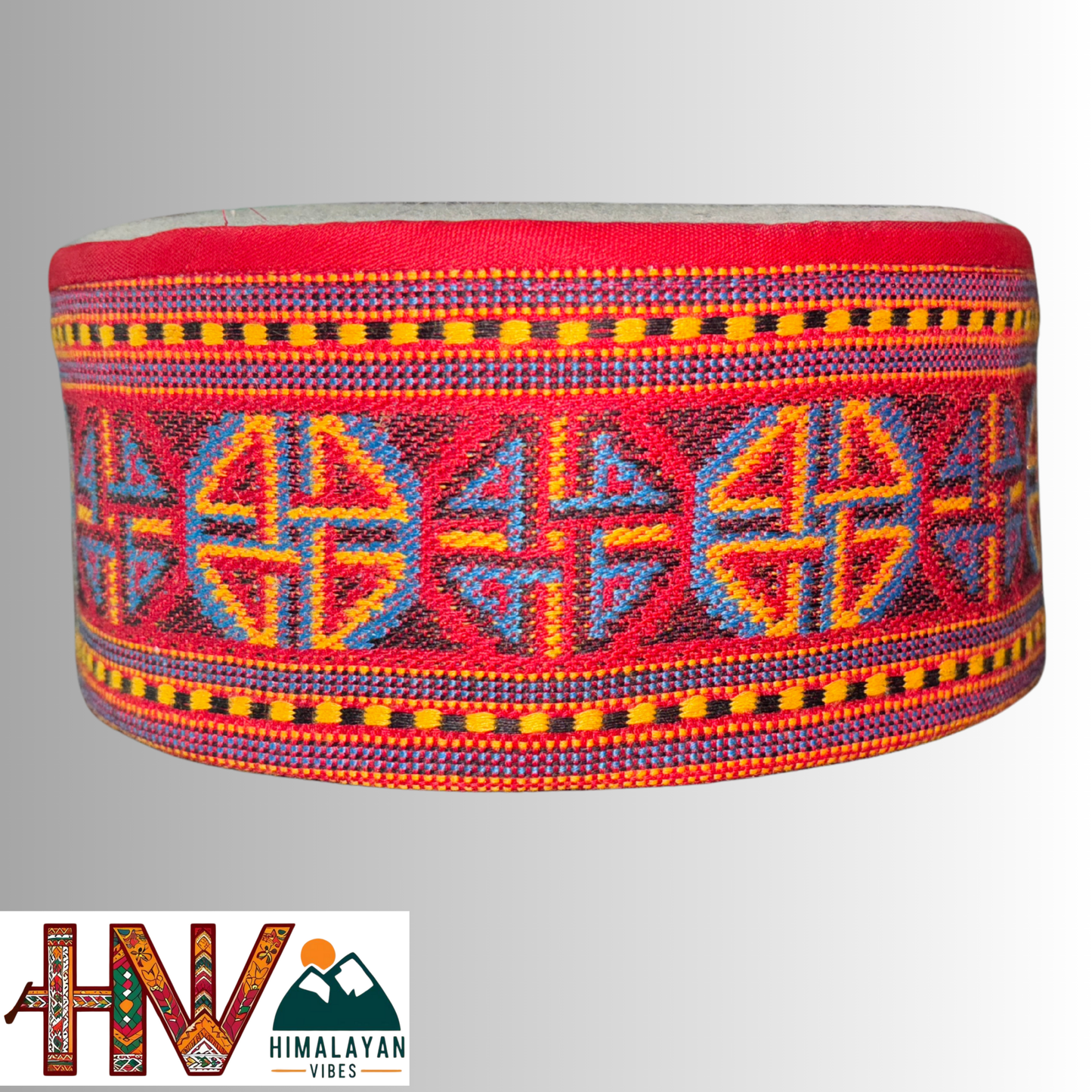Authentic Kullu Cap - Handwoven Woolen Himachali Topi with Traditional Embroidery