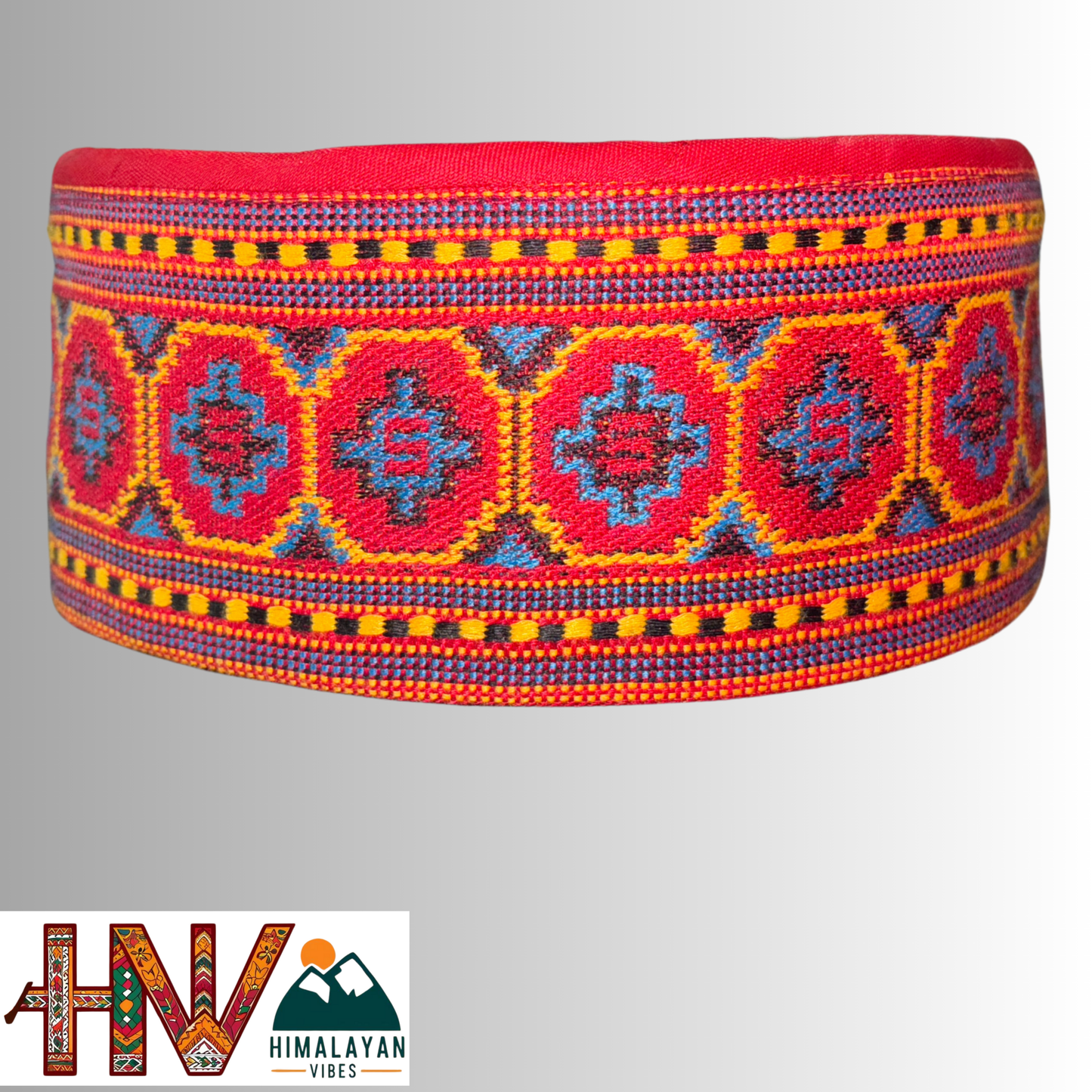 Authentic Kullu Cap - Handwoven Woolen Himachali Topi with Traditional Embroidery