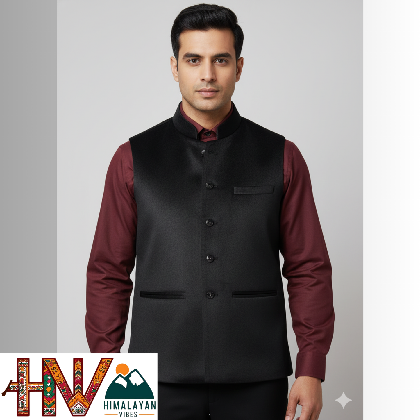 Trendy Sleeveless Black Martin Jacket – Handcrafted in Himachal Pradesh | Occasion & Party Wear
