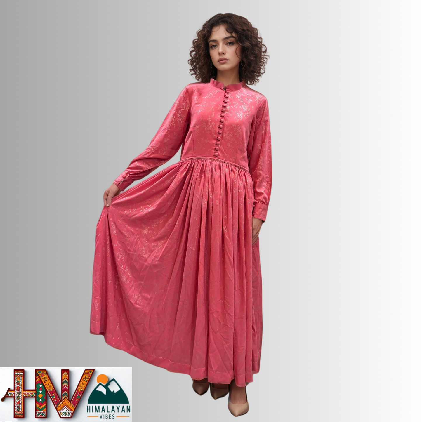 Himalayan Vibes Rose Rejta – Traditional Himachali Dress for Summer & Winter | Handcrafted Elegance