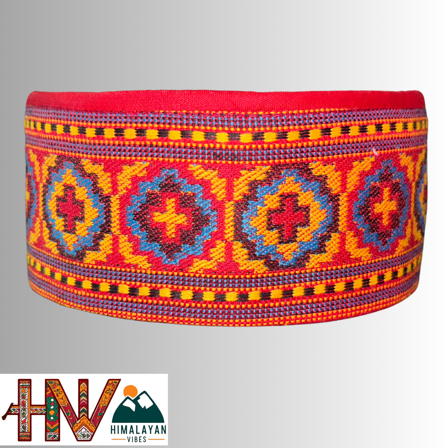 Authentic Kullu Cap - Handwoven Woolen Himachali Topi with Traditional Embroidery