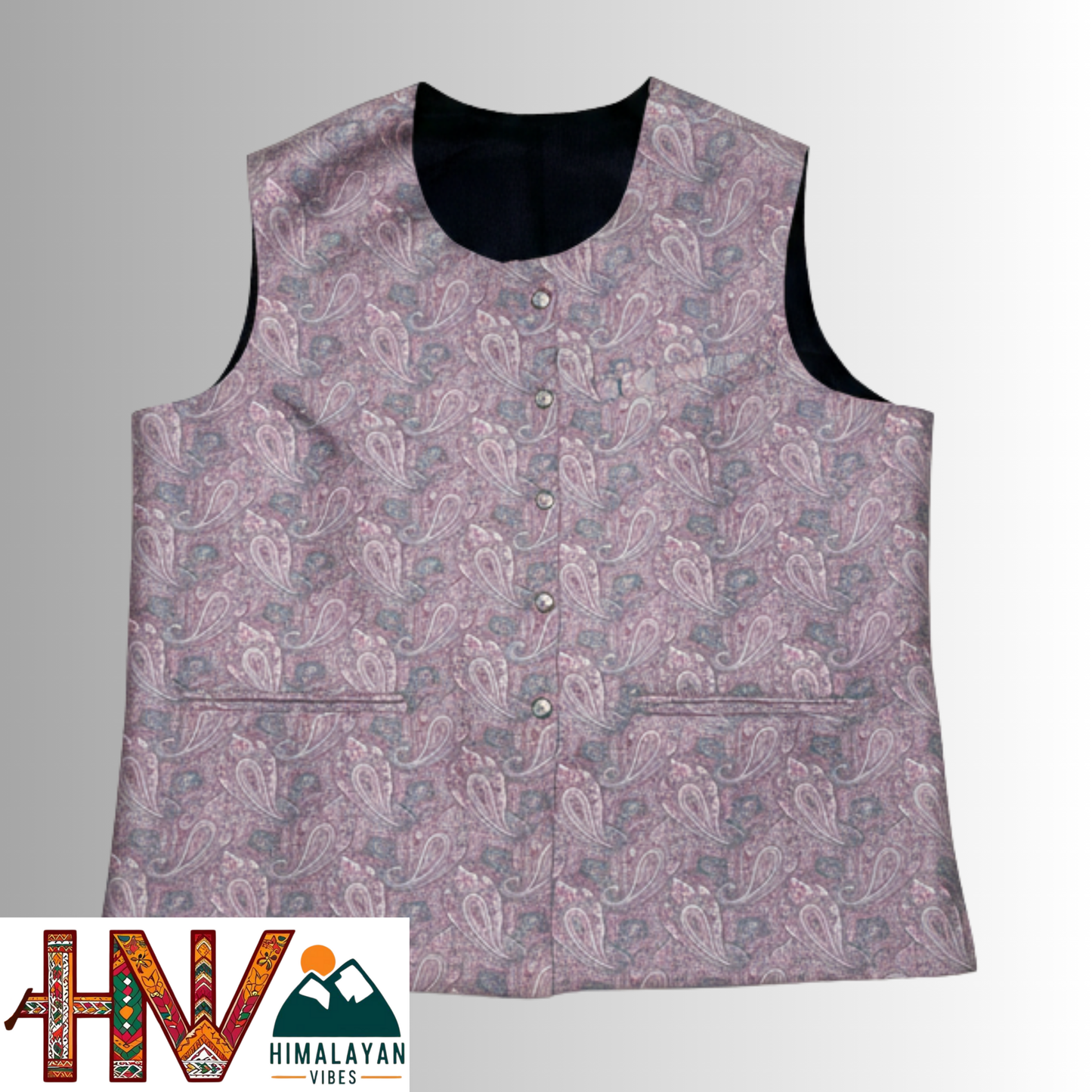 Himalayan Vibes Women's Pashmina Mix - Mint Green Paisley Print Sadri-Dhatu Combo