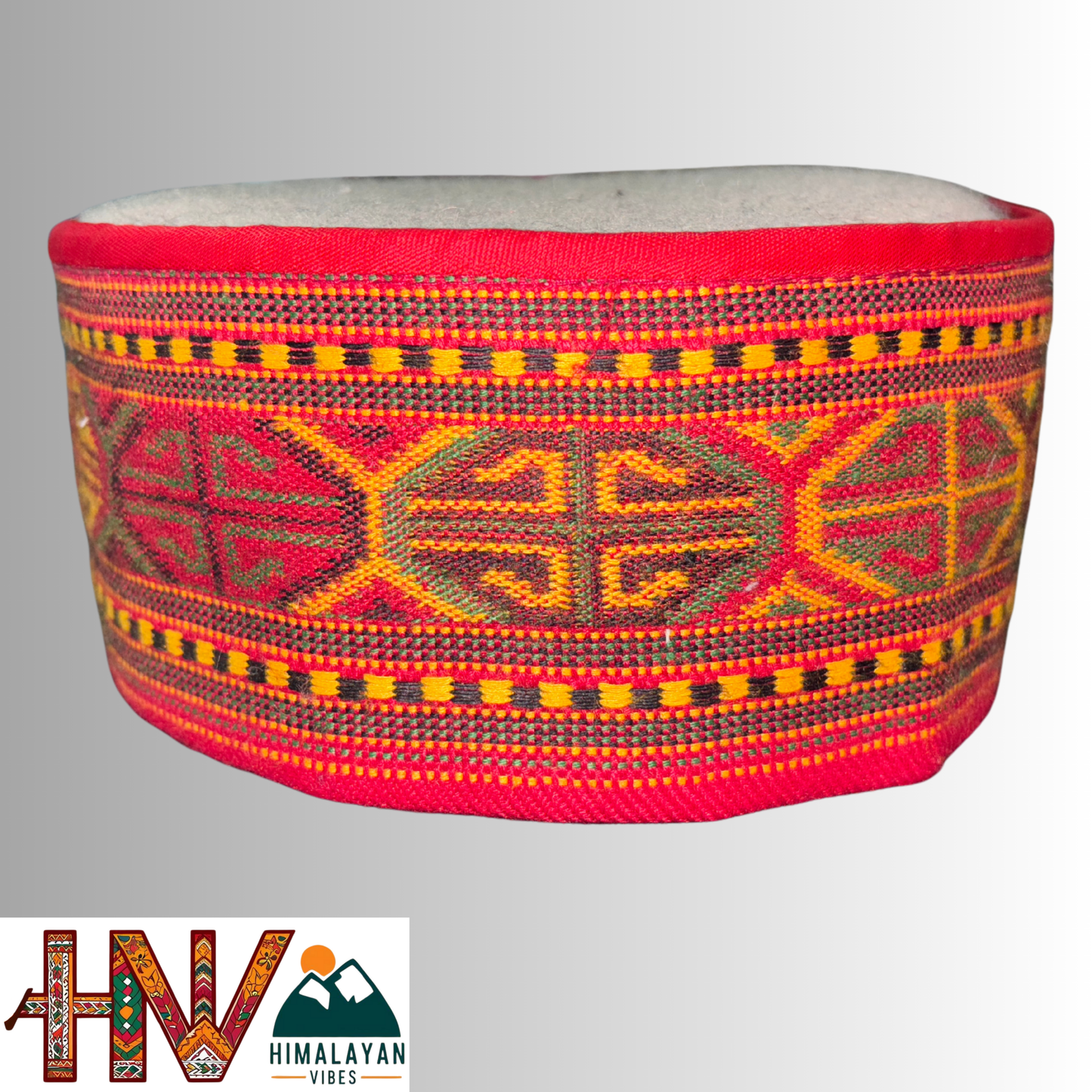 Artisanal Kullu Cap - Sustainable Handcrafted Woolen Cap with Kullu Patti design By Himalayan Vibes