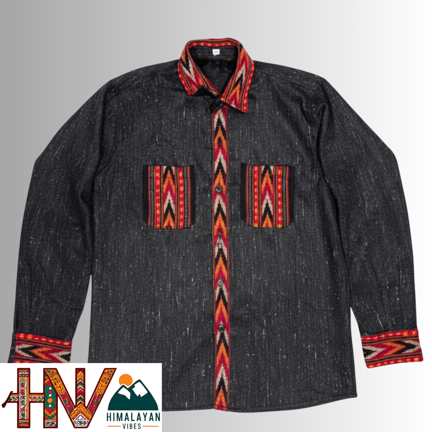 Handmade Kullu Patti Woollen Shirt for Men | Pure Wool Ethnic Winter Shirt with Inner Lining – Himalayan Vibes