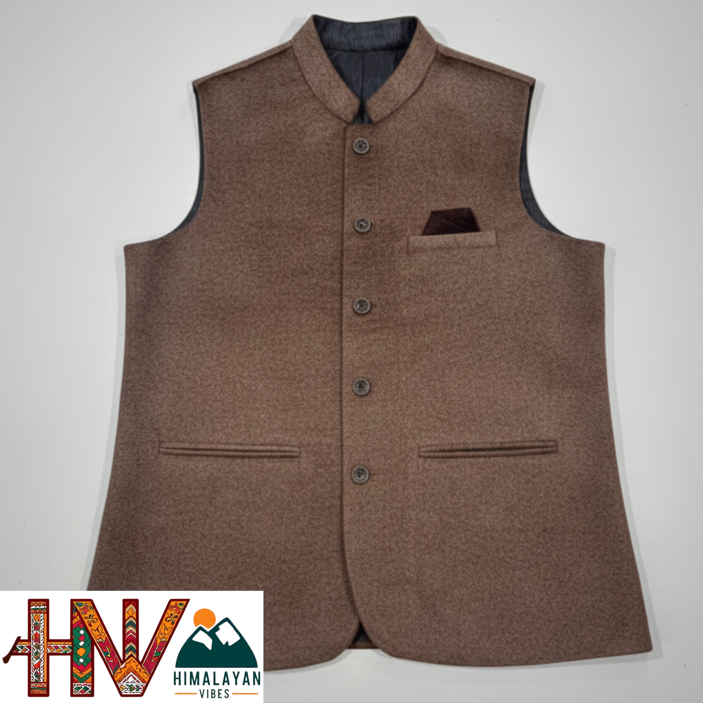 Trendy Sleeveless Warm Brown Martin Jacket – Handcrafted in Himachal Pradesh | Occasion & Party Wear