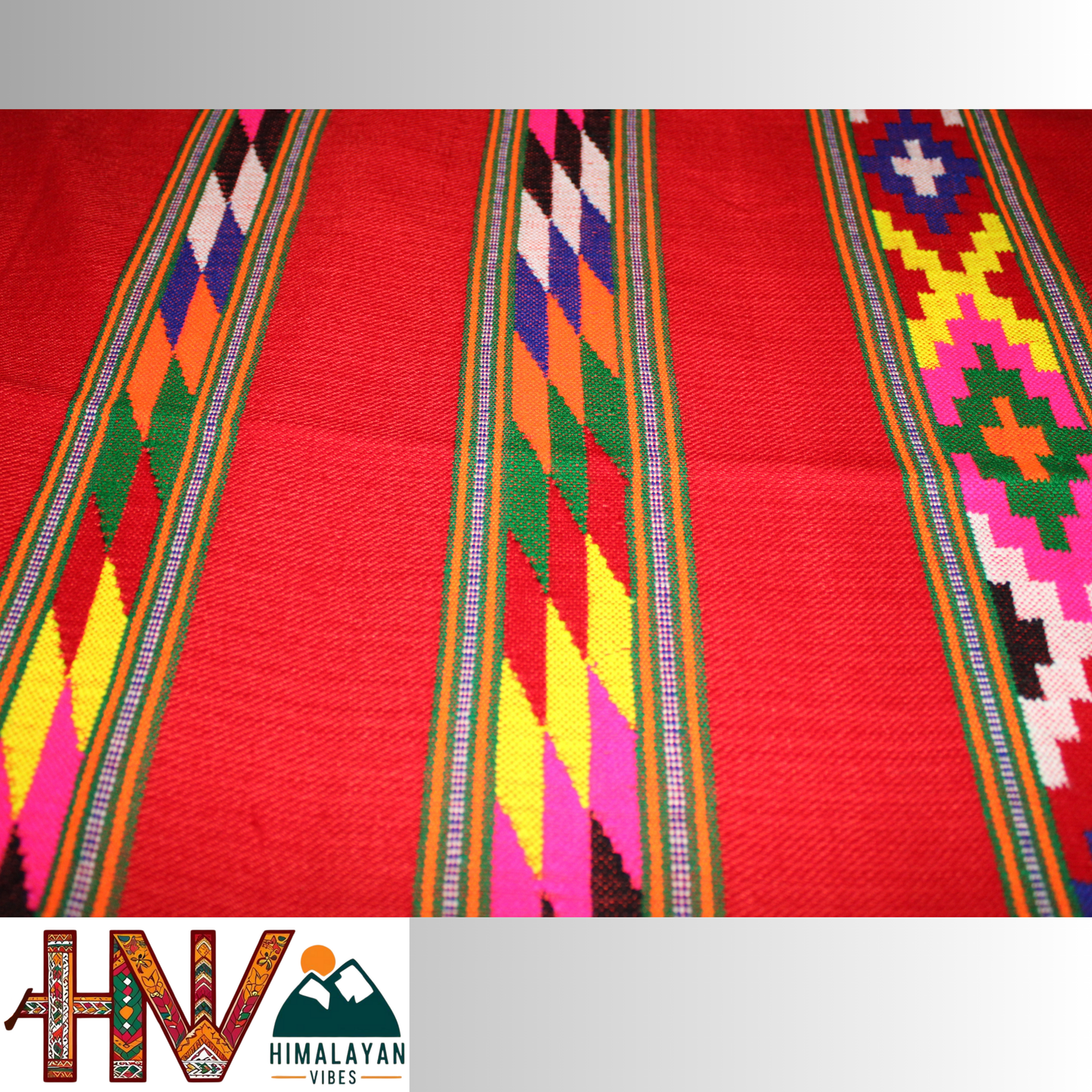 Handwoven Red Kullu Shawl – With Intricate Design 3 Patti & Traditional Himalayan Craftsmanship