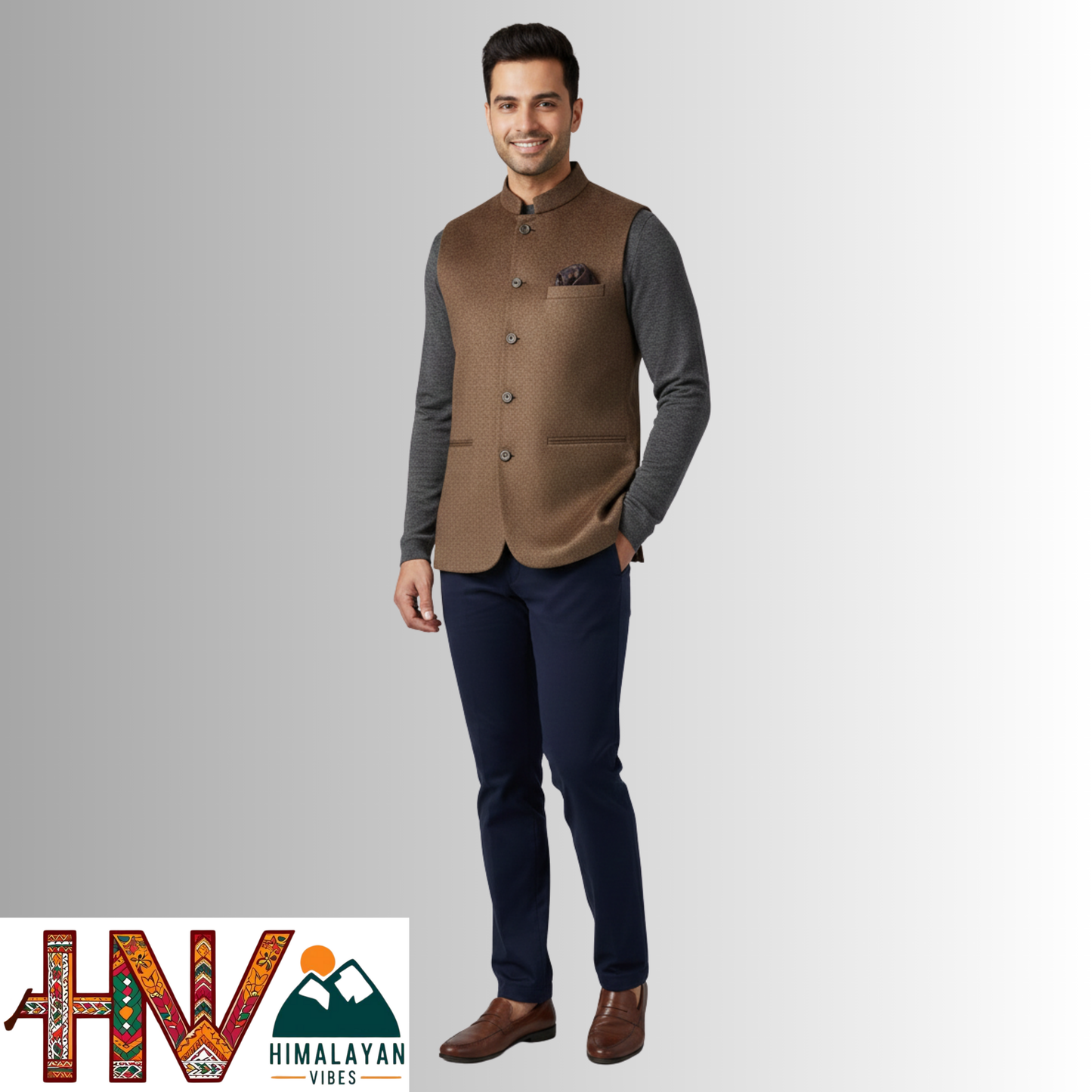 Trendy Sleeveless Warm Brown Martin Jacket – Handcrafted in Himachal Pradesh | Occasion & Party Wear