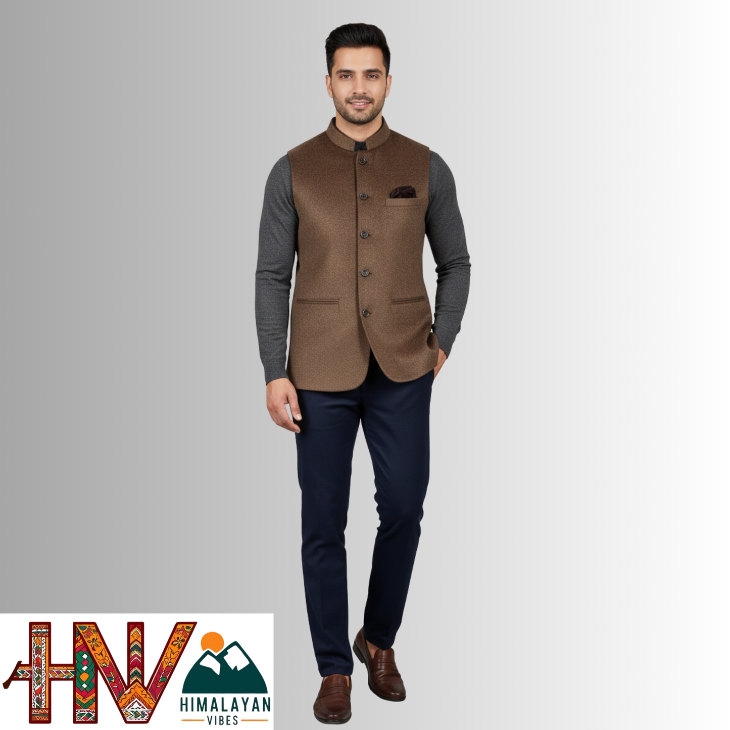 Trendy Sleeveless Warm Brown Martin Jacket – Handcrafted in Himachal Pradesh | Occasion & Party Wear