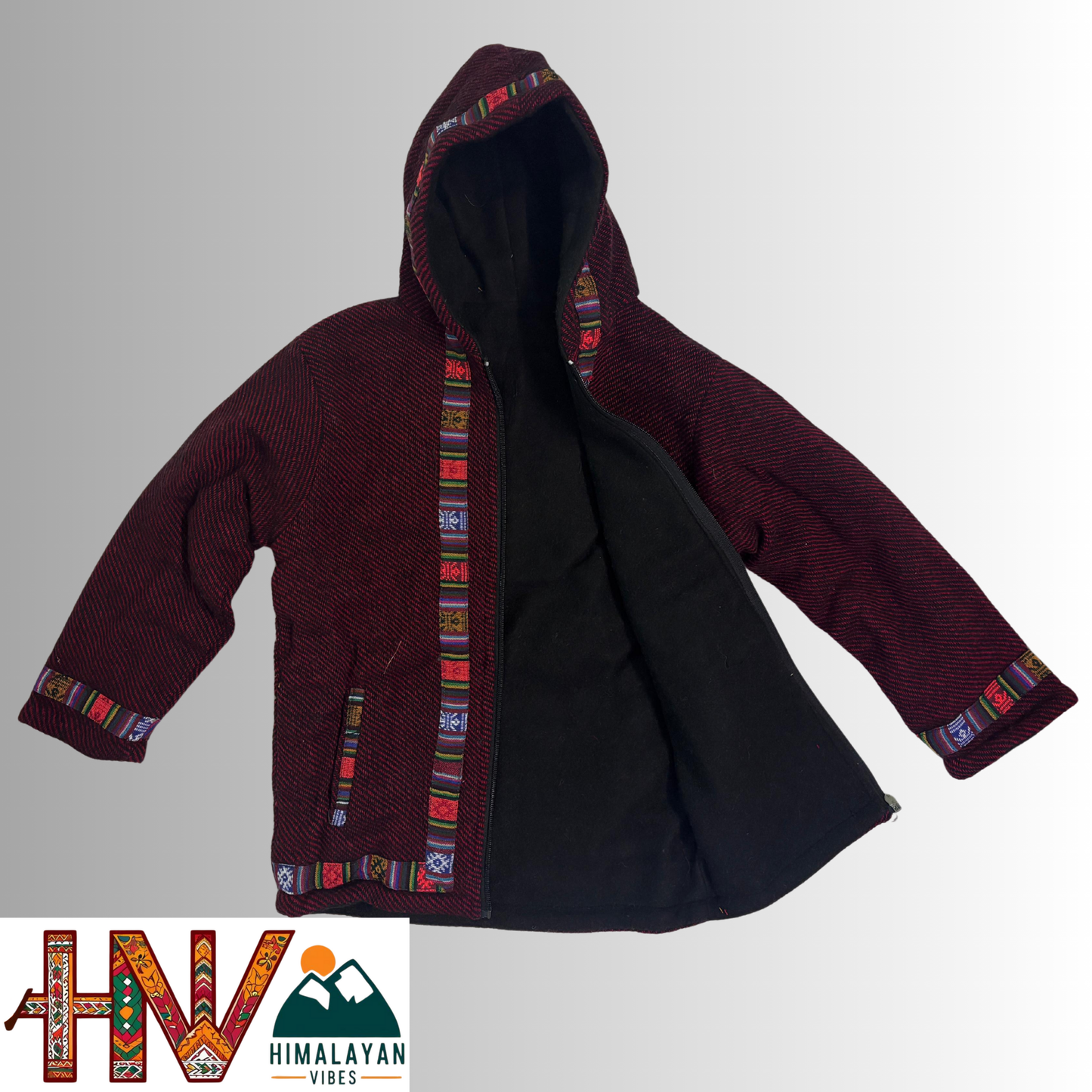 Handmade Maroon Woolen Hood for Kids| Traditional Himachali Craft | Stylish Winter Wear By Himalayan Vibes