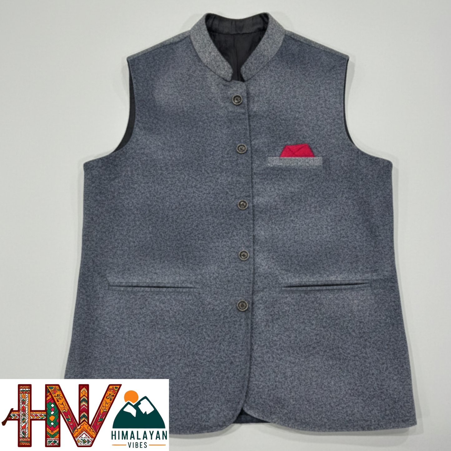 Trendy Sleeveless Steel grey Martin Jacket – Handcrafted in Himachal Pradesh | Occasion & Party Wear