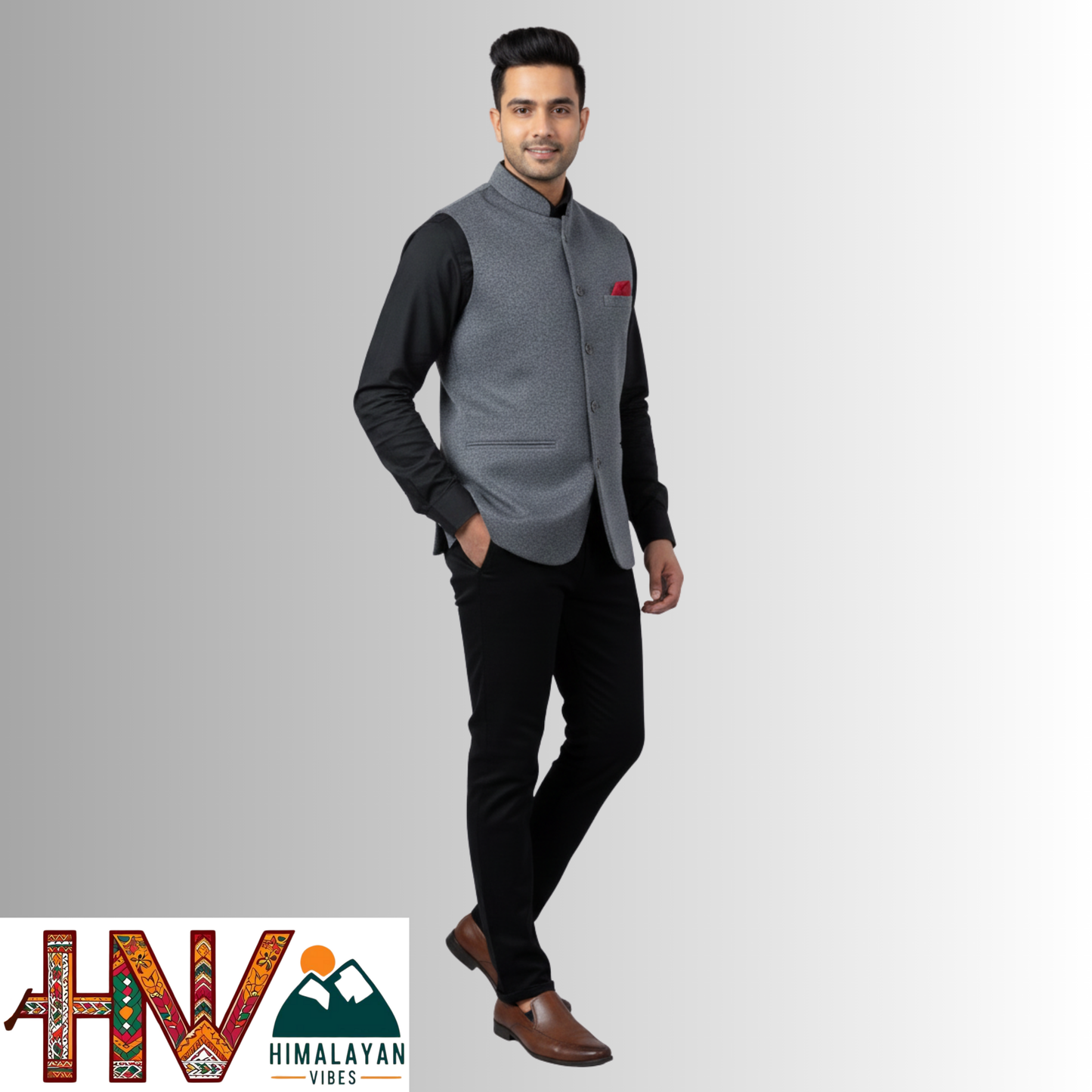 Trendy Sleeveless Steel grey Martin Jacket – Handcrafted in Himachal Pradesh | Occasion & Party Wear
