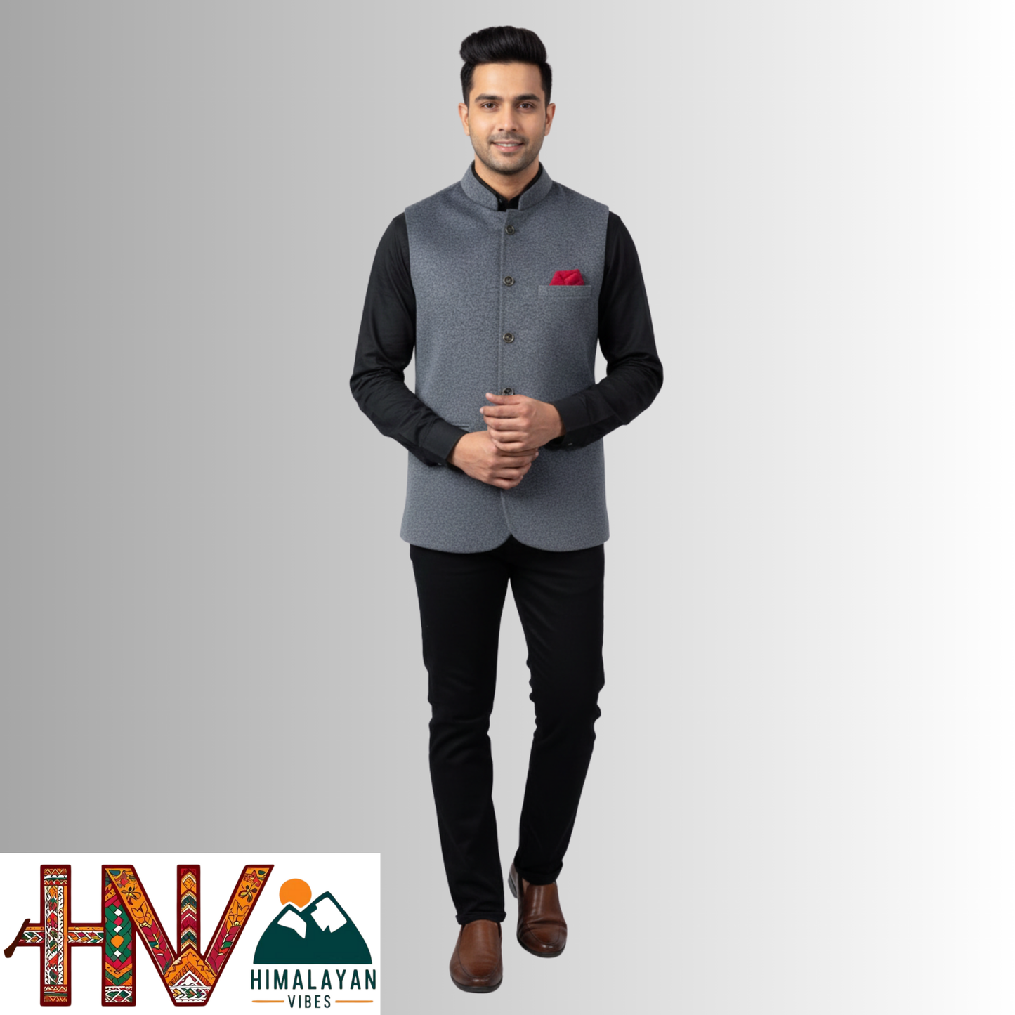 Trendy Sleeveless Steel grey Martin Jacket – Handcrafted in Himachal Pradesh | Occasion & Party Wear