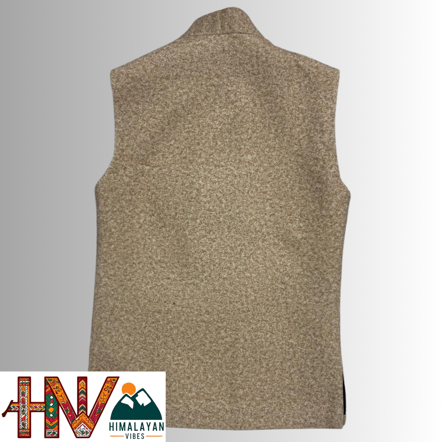 Boys Sleeveless Nehru Jacket in Martin Fabric – Handcrafted Himachali Wool Blend Ethnic Waistcoat with Pocket Square