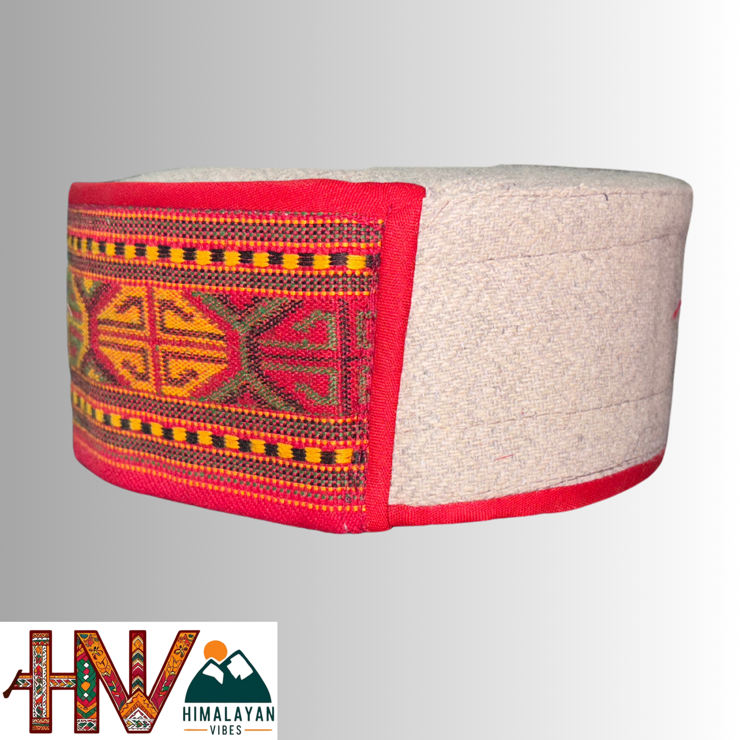 Artisanal Kullu Cap - Sustainable Handcrafted Woolen Cap with Kullu Patti design By Himalayan Vibes
