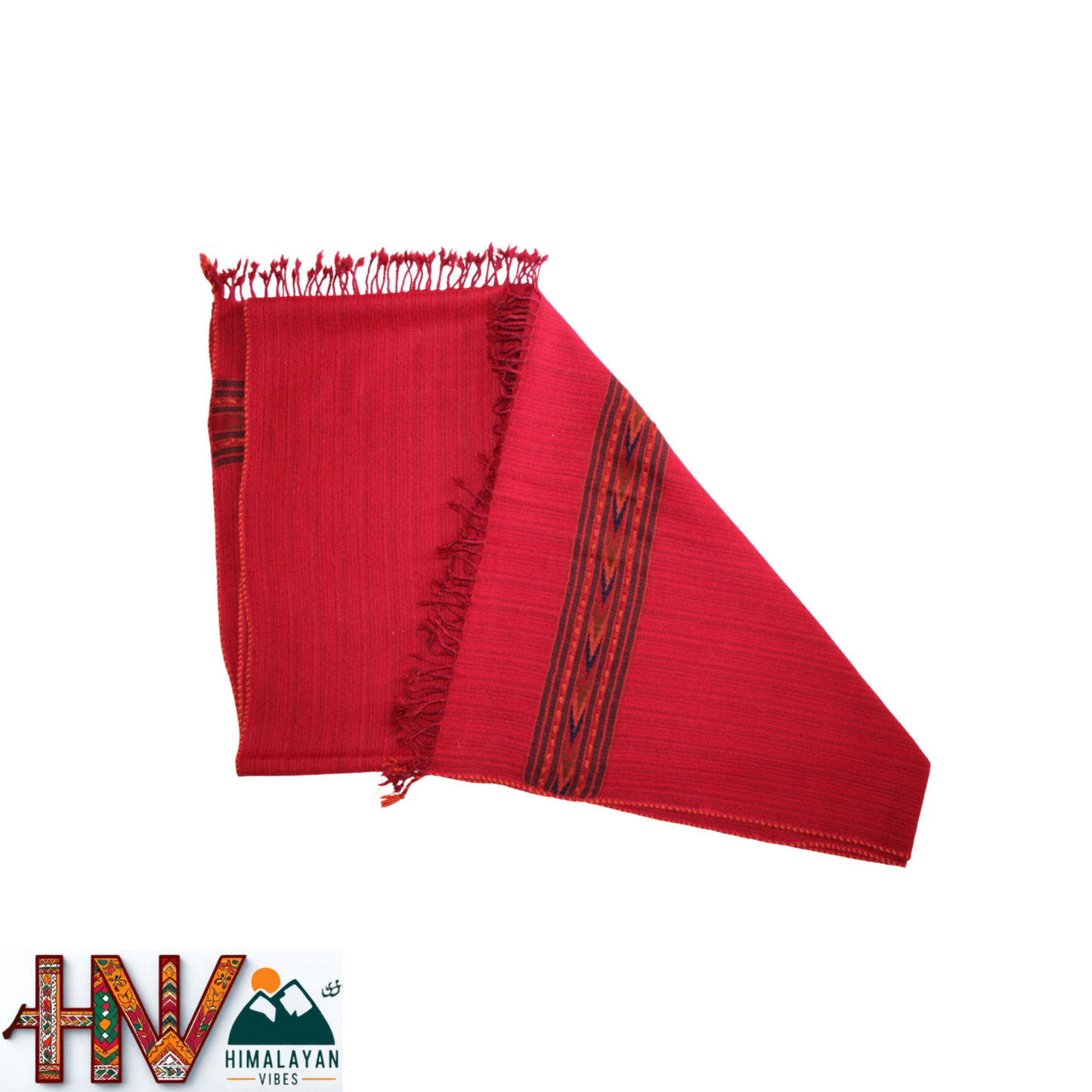 Handwoven Dark Red Kullu Shawl – 100% Pure Sheep Wool with Traditional Himalayan Craftsmanship