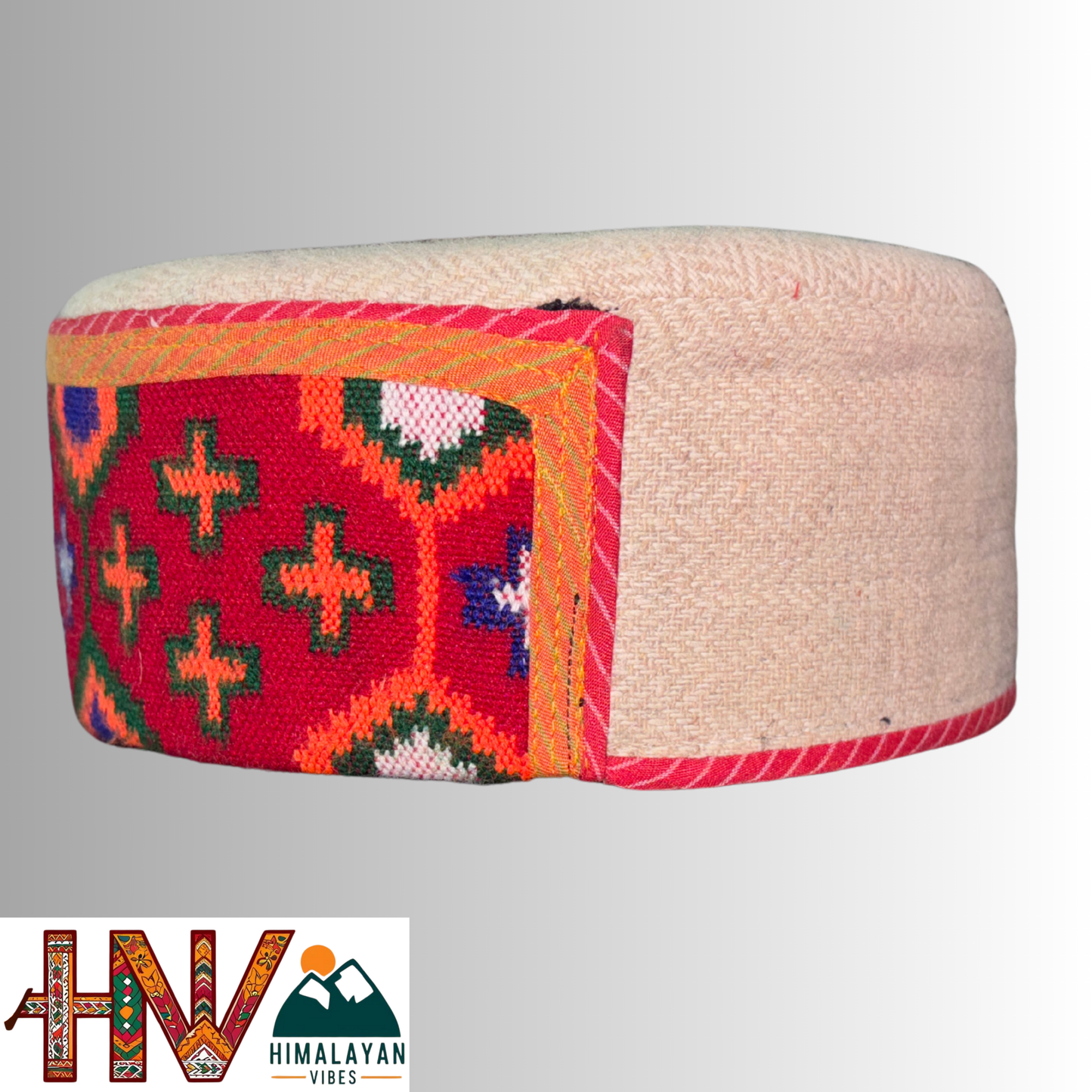 Handcrafted Kullu Cap - Pure Wool Himachali Topi with Cultural Embroidery and Vibrant Patti design By Himalayan Vibes
