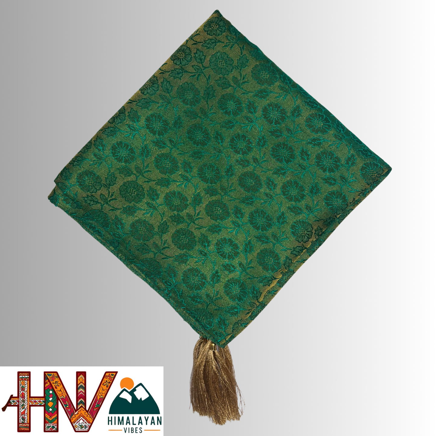 Himalayan Vibes Dark Green Brocade Sadri and Dhatu Combo