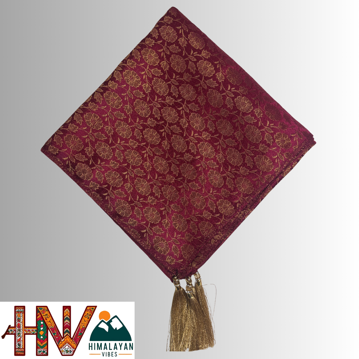 Himalayan Vibes Red Brocade Sadri and Dhatu Combo.